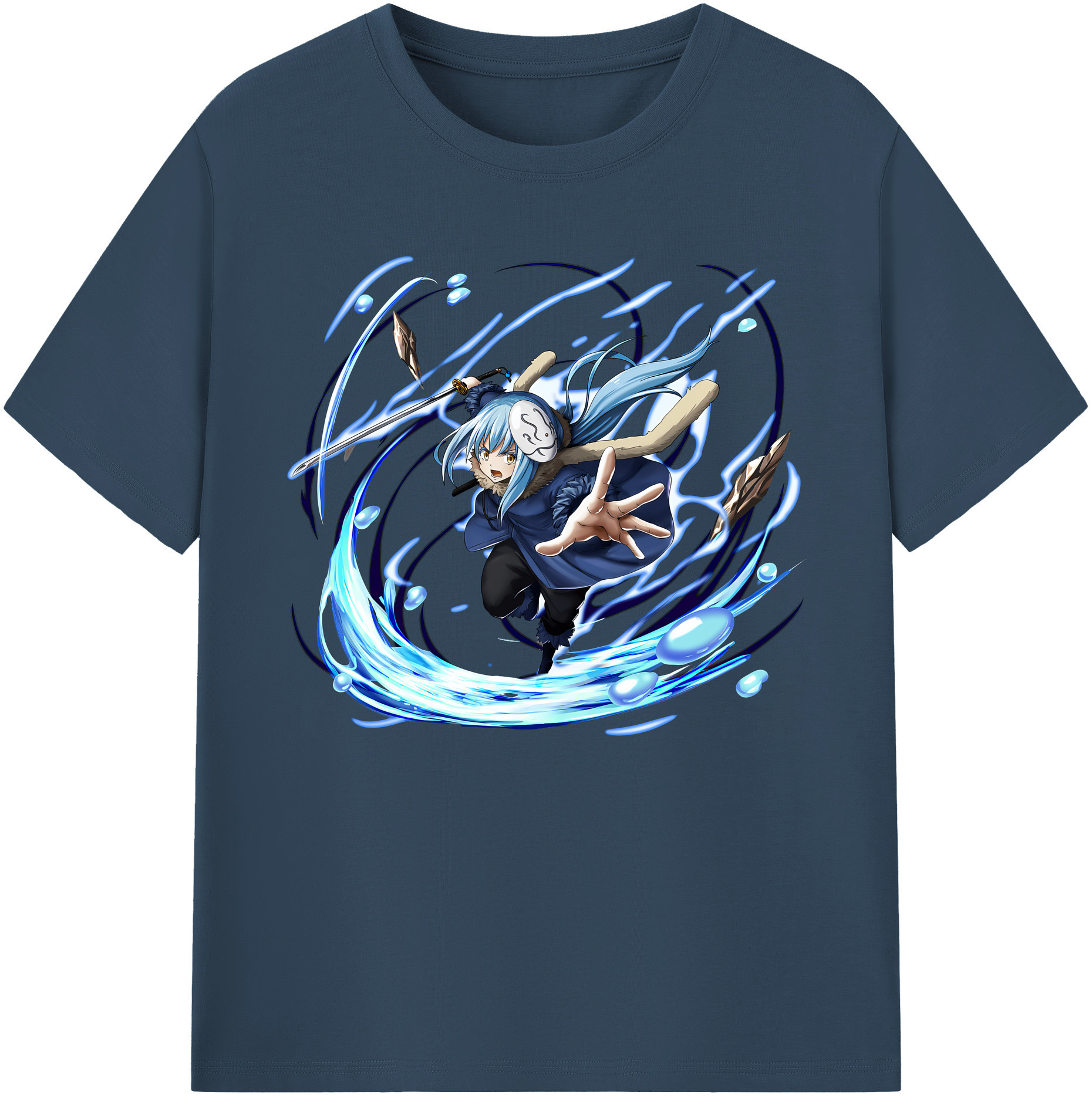 （画像用） 転スラ Regarding Reincarnated to Slime 綿100％ メンズ半袖Tシャツ｜肌触りやわらか＆通気性