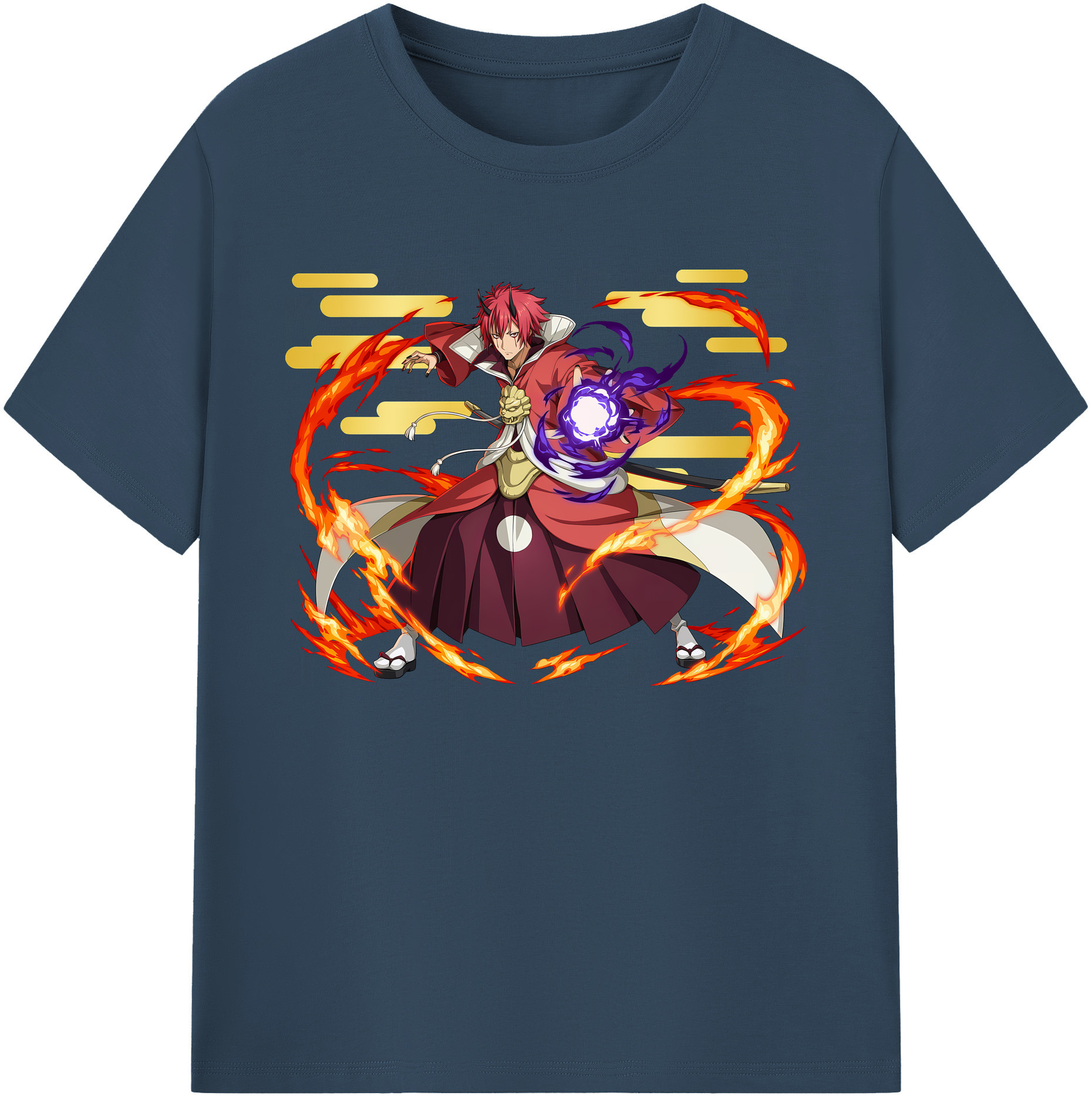 （画像用） 転スラ Regarding Reincarnated to Slime 綿100％ メンズ半袖Tシャツ｜肌触りやわらか＆通気性