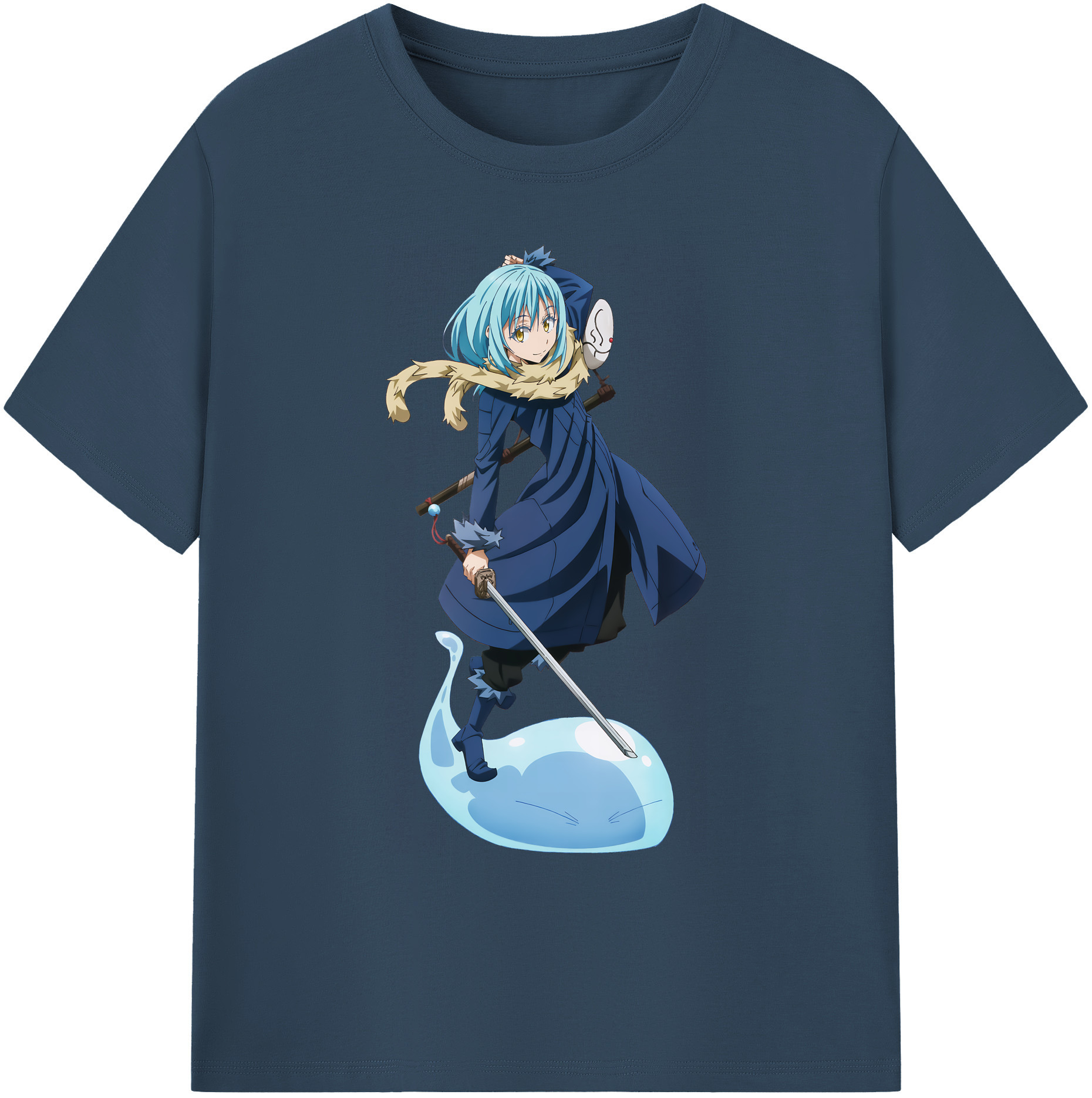 （画像用） 転スラ Regarding Reincarnated to Slime 綿100％ メンズ半袖Tシャツ｜肌触りやわらか＆通気性