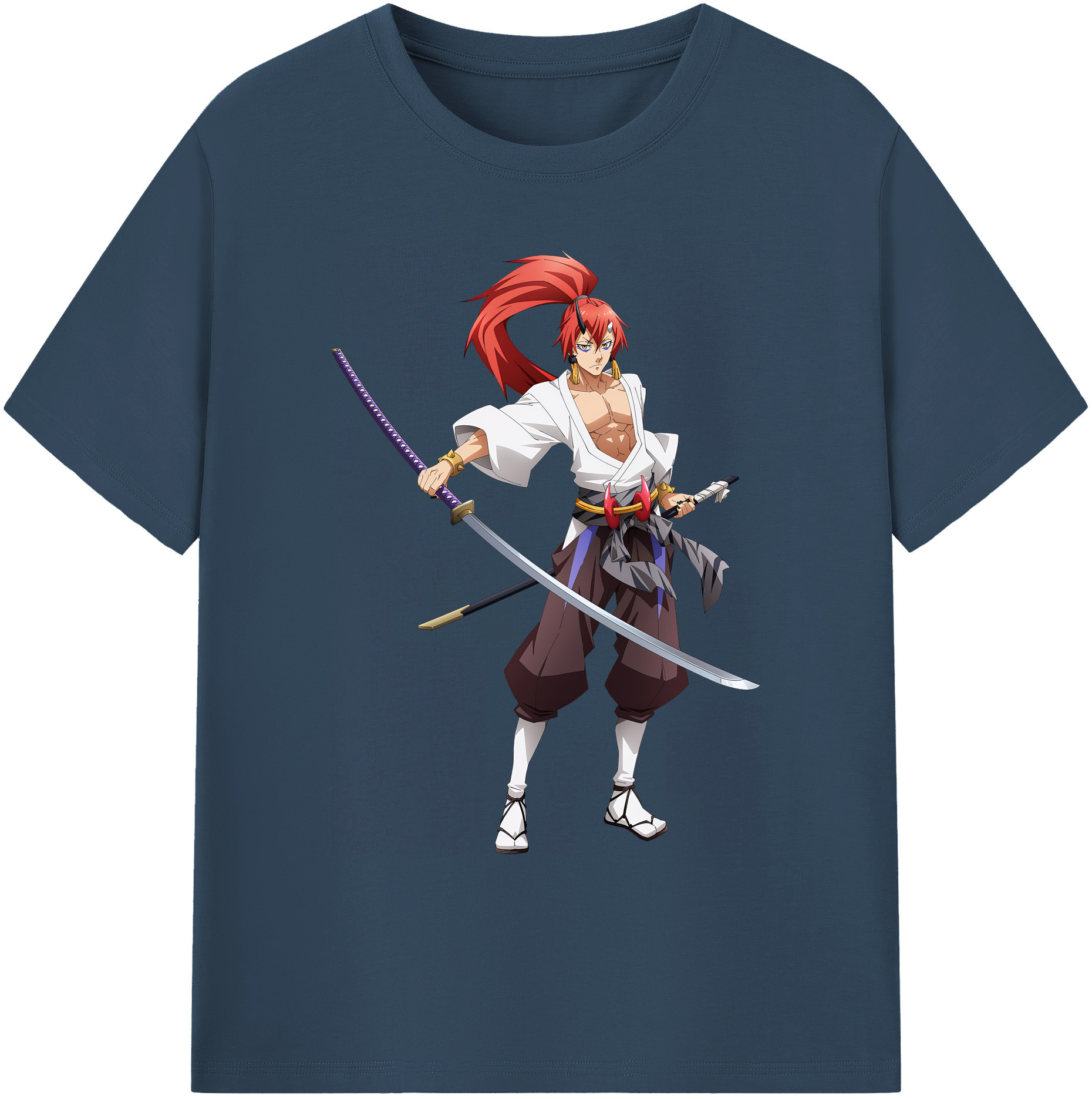 （画像用） 転スラ Regarding Reincarnated to Slime 綿100％ メンズ半袖Tシャツ｜肌触りやわらか＆通気性