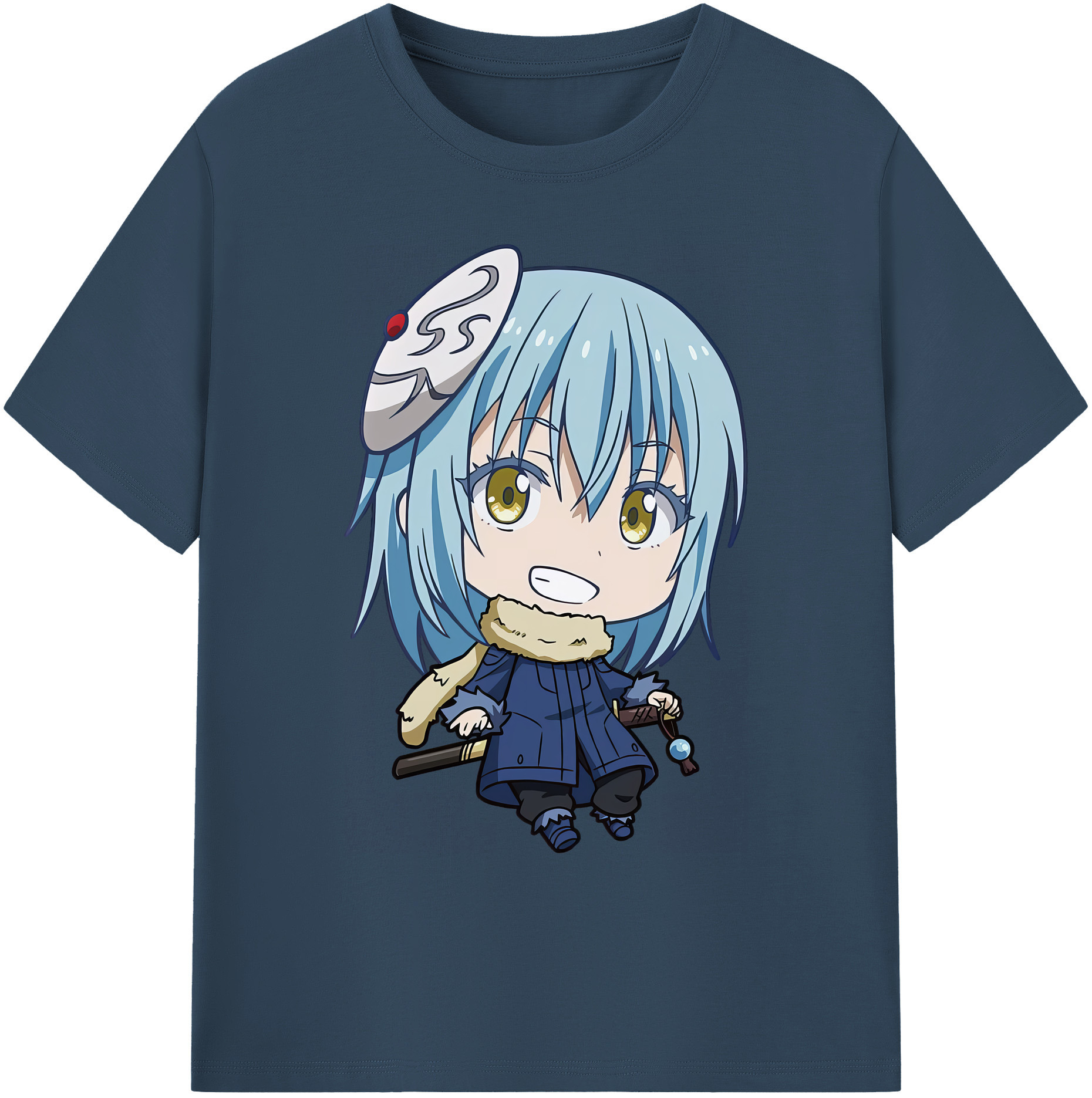 （画像用） 転スラ Regarding Reincarnated to Slime 綿100％ メンズ半袖Tシャツ｜肌触りやわらか＆通気性