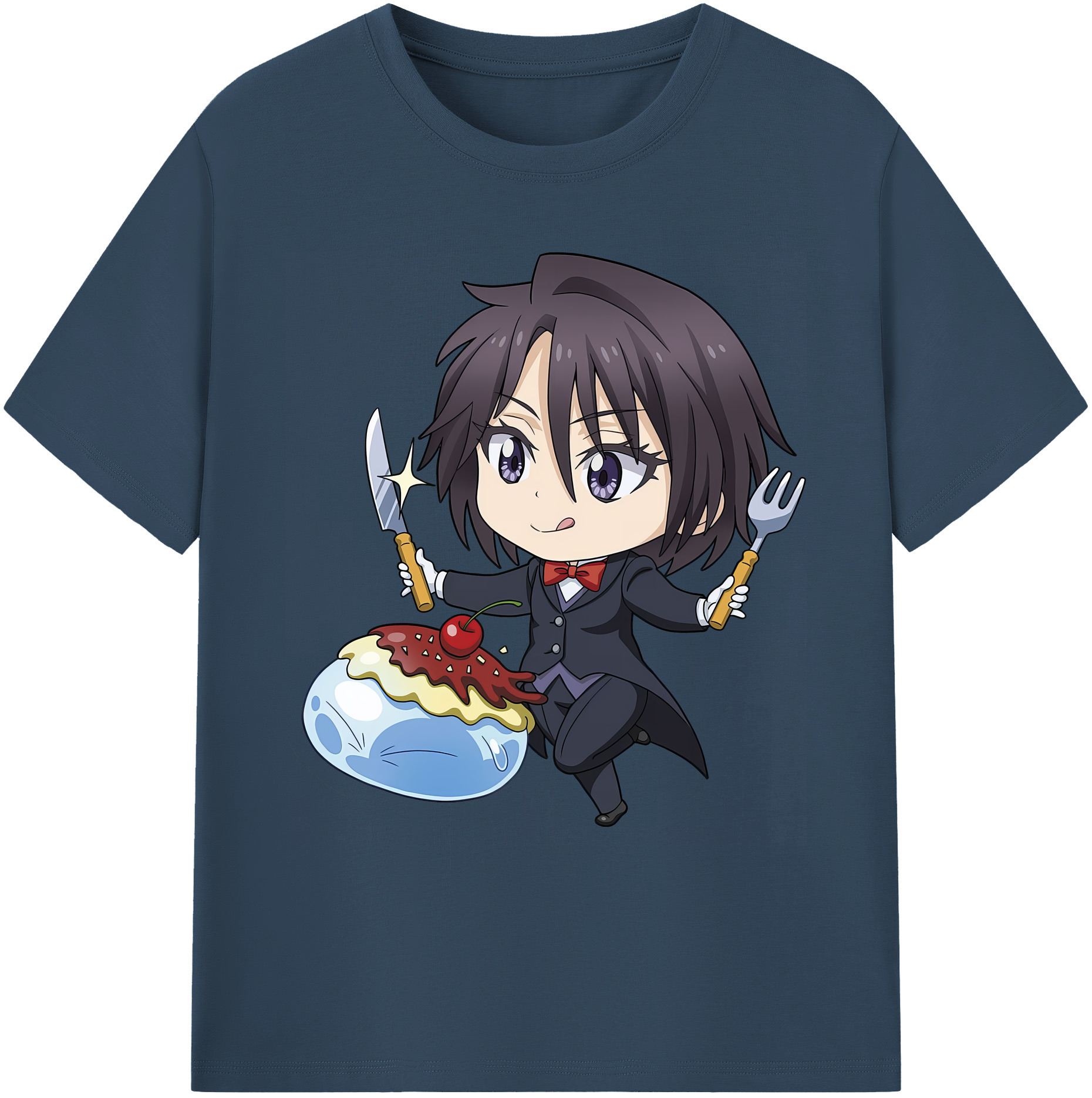 （画像用） 転スラ Regarding Reincarnated to Slime 綿100％ メンズ半袖Tシャツ｜肌触りやわらか＆通気性