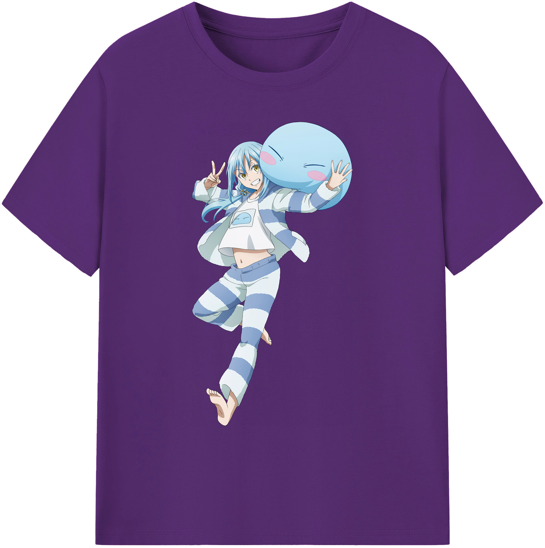 （画像用） 転スラ Regarding Reincarnated to Slime 綿100％ メンズ半袖Tシャツ｜肌触りやわらか＆通気性