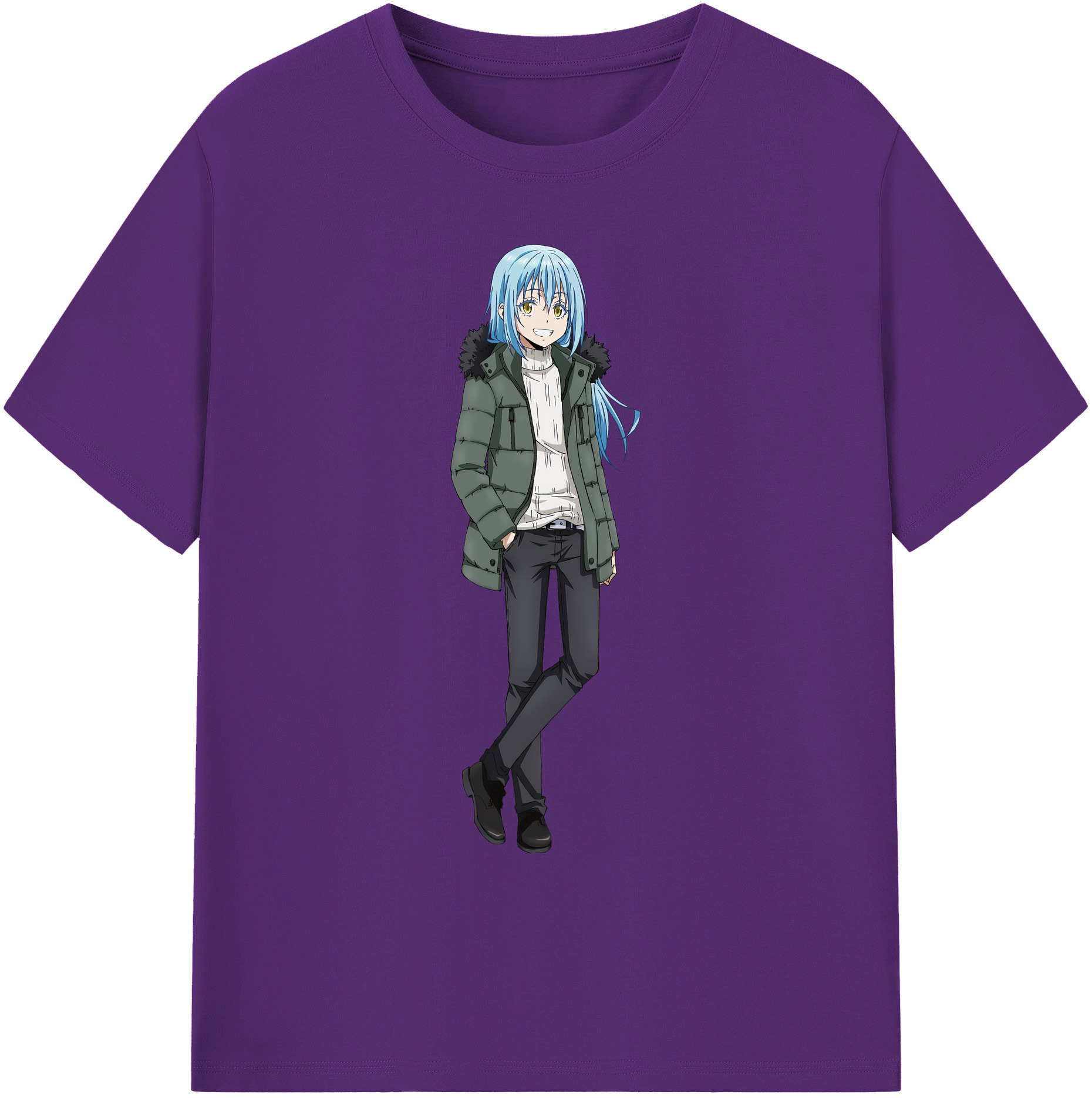 （画像用） 転スラ Regarding Reincarnated to Slime 綿100％ メンズ半袖Tシャツ｜肌触りやわらか＆通気性