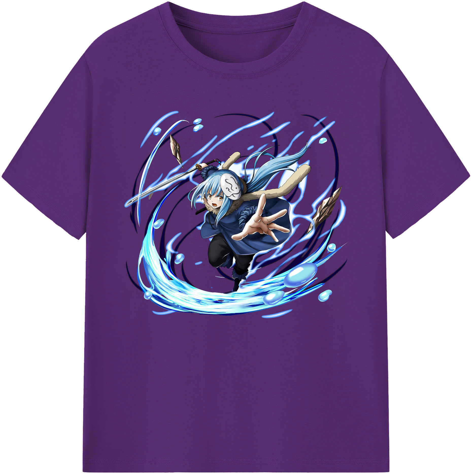 （画像用） 転スラ Regarding Reincarnated to Slime 綿100％ メンズ半袖Tシャツ｜肌触りやわらか＆通気性