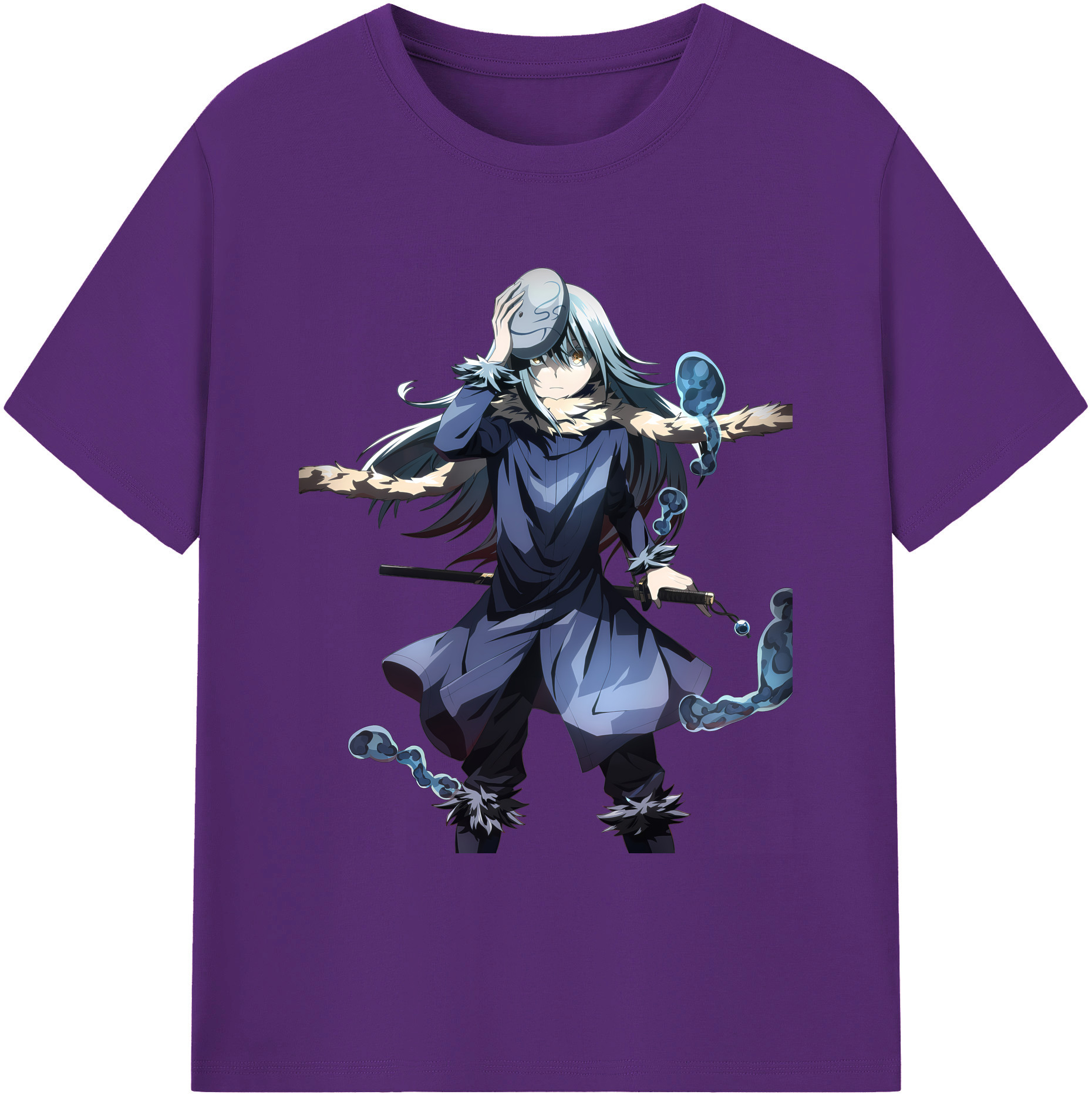 （画像用） 転スラ Regarding Reincarnated to Slime 綿100％ メンズ半袖Tシャツ｜肌触りやわらか＆通気性