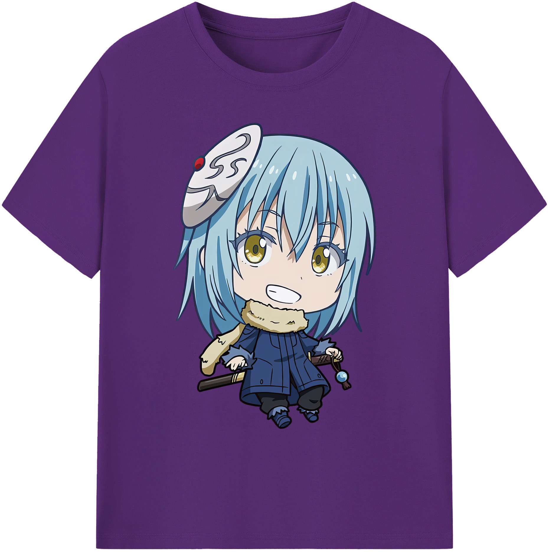 （画像用） 転スラ Regarding Reincarnated to Slime 綿100％ メンズ半袖Tシャツ｜肌触りやわらか＆通気性