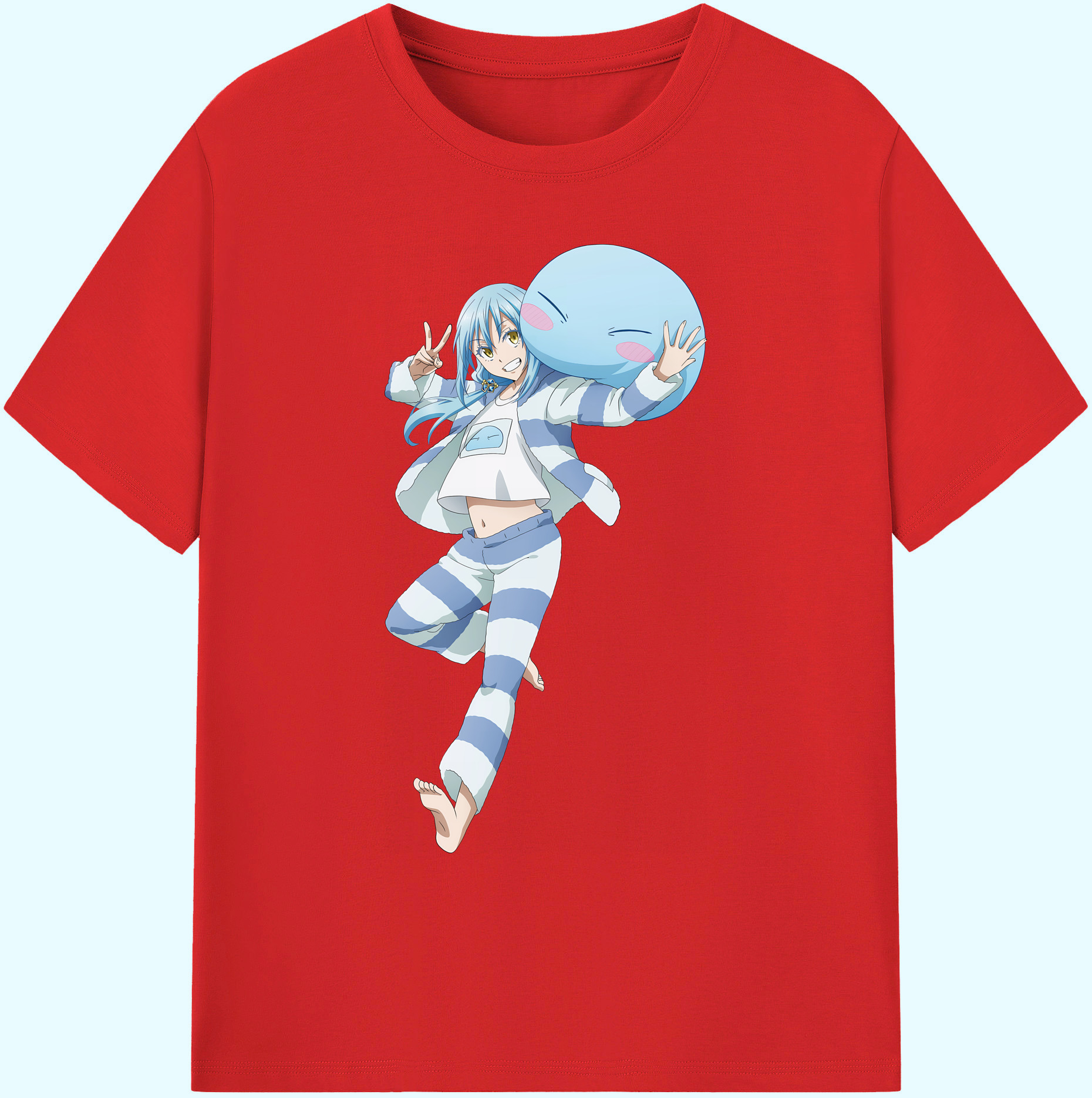 （画像用） 転スラ Regarding Reincarnated to Slime 綿100％ メンズ半袖Tシャツ｜肌触りやわらか＆通気性