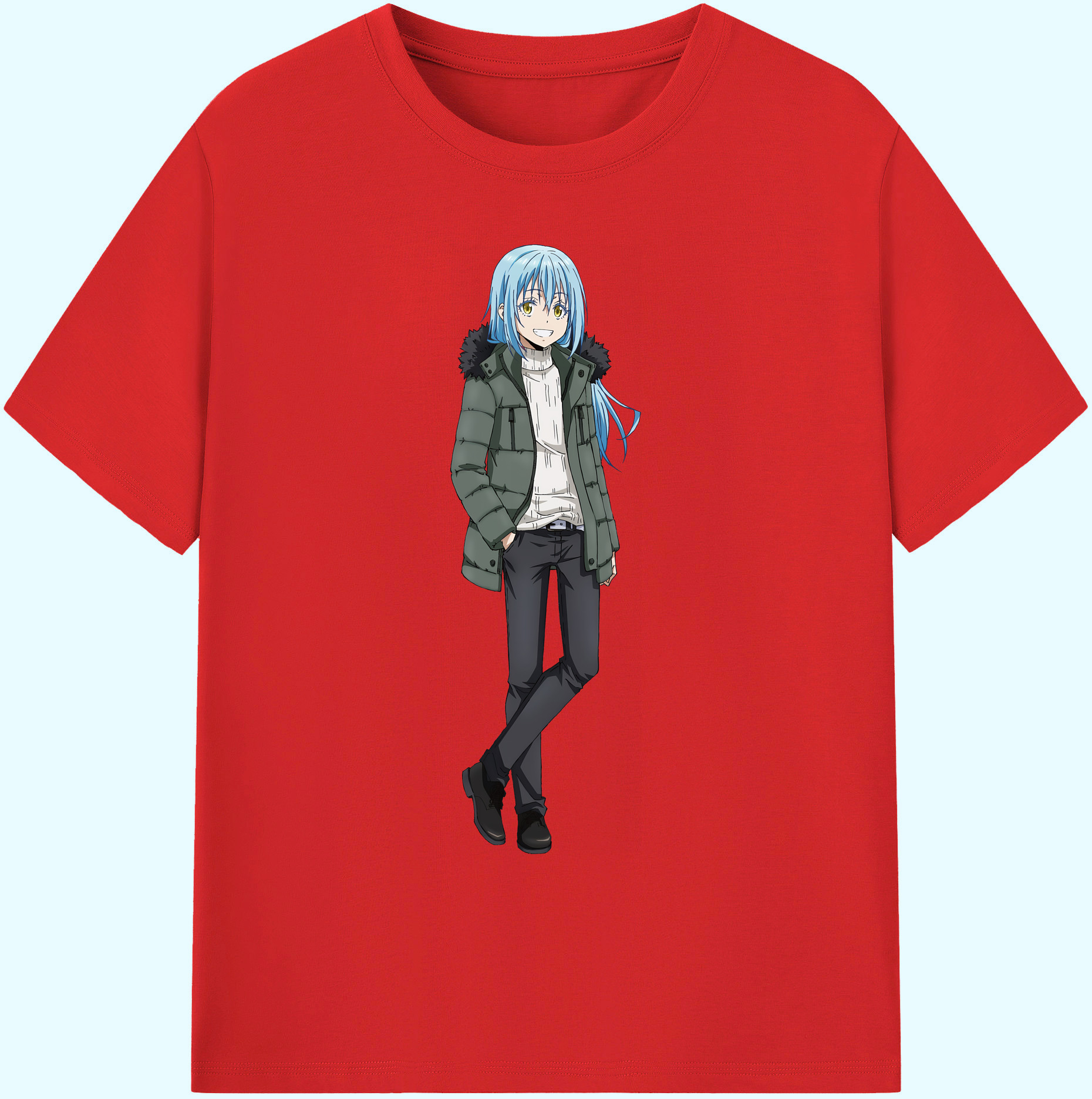 （画像用） 転スラ Regarding Reincarnated to Slime 綿100％ メンズ半袖Tシャツ｜肌触りやわらか＆通気性