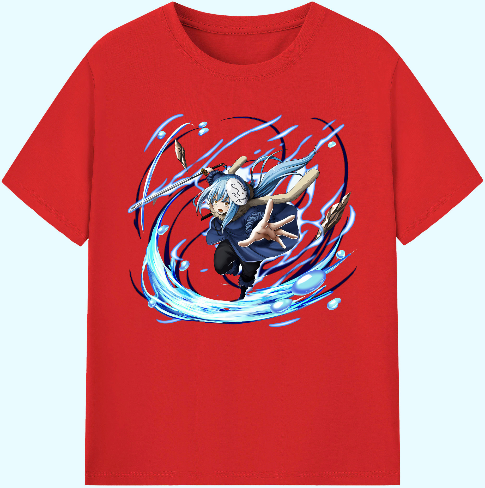 （画像用） 転スラ Regarding Reincarnated to Slime 綿100％ メンズ半袖Tシャツ｜肌触りやわらか＆通気性
