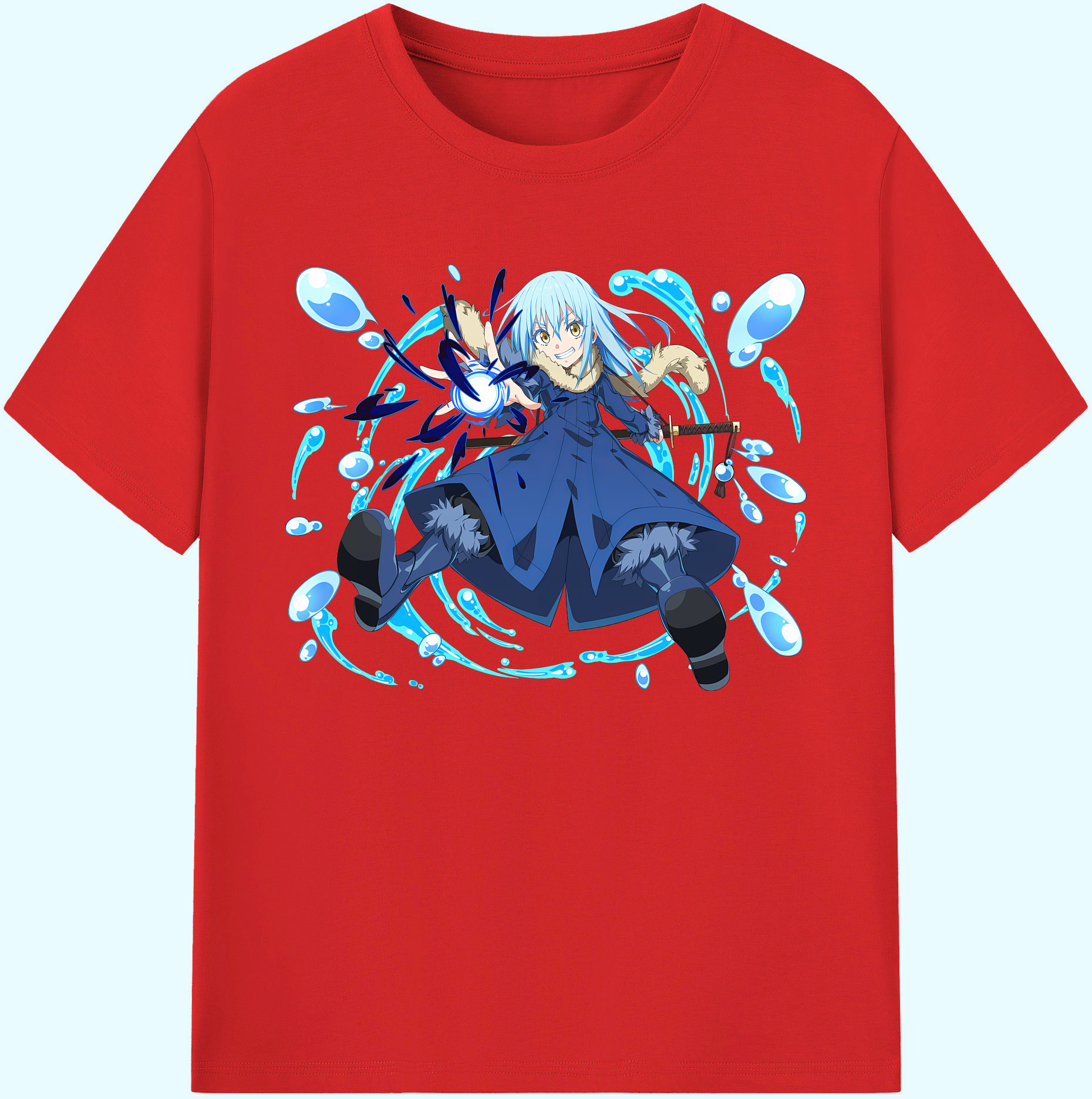 （画像用） 転スラ Regarding Reincarnated to Slime 綿100％ メンズ半袖Tシャツ｜肌触りやわらか＆通気性