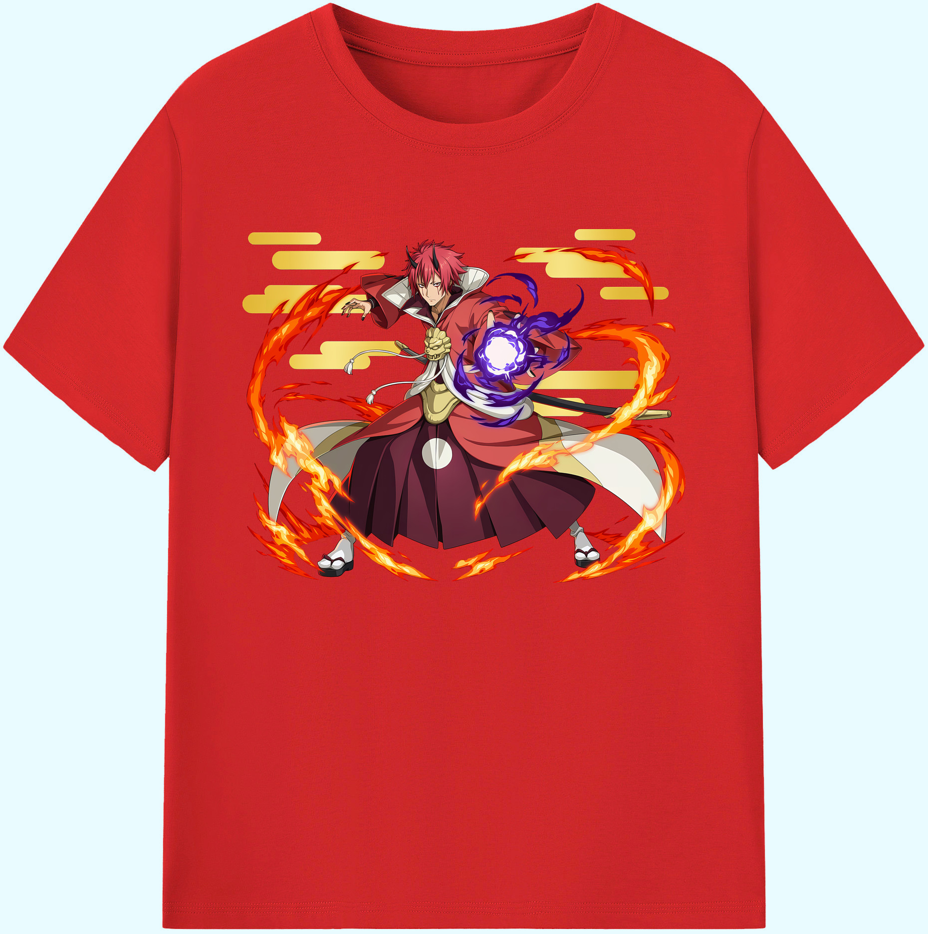 （画像用） 転スラ Regarding Reincarnated to Slime 綿100％ メンズ半袖Tシャツ｜肌触りやわらか＆通気性