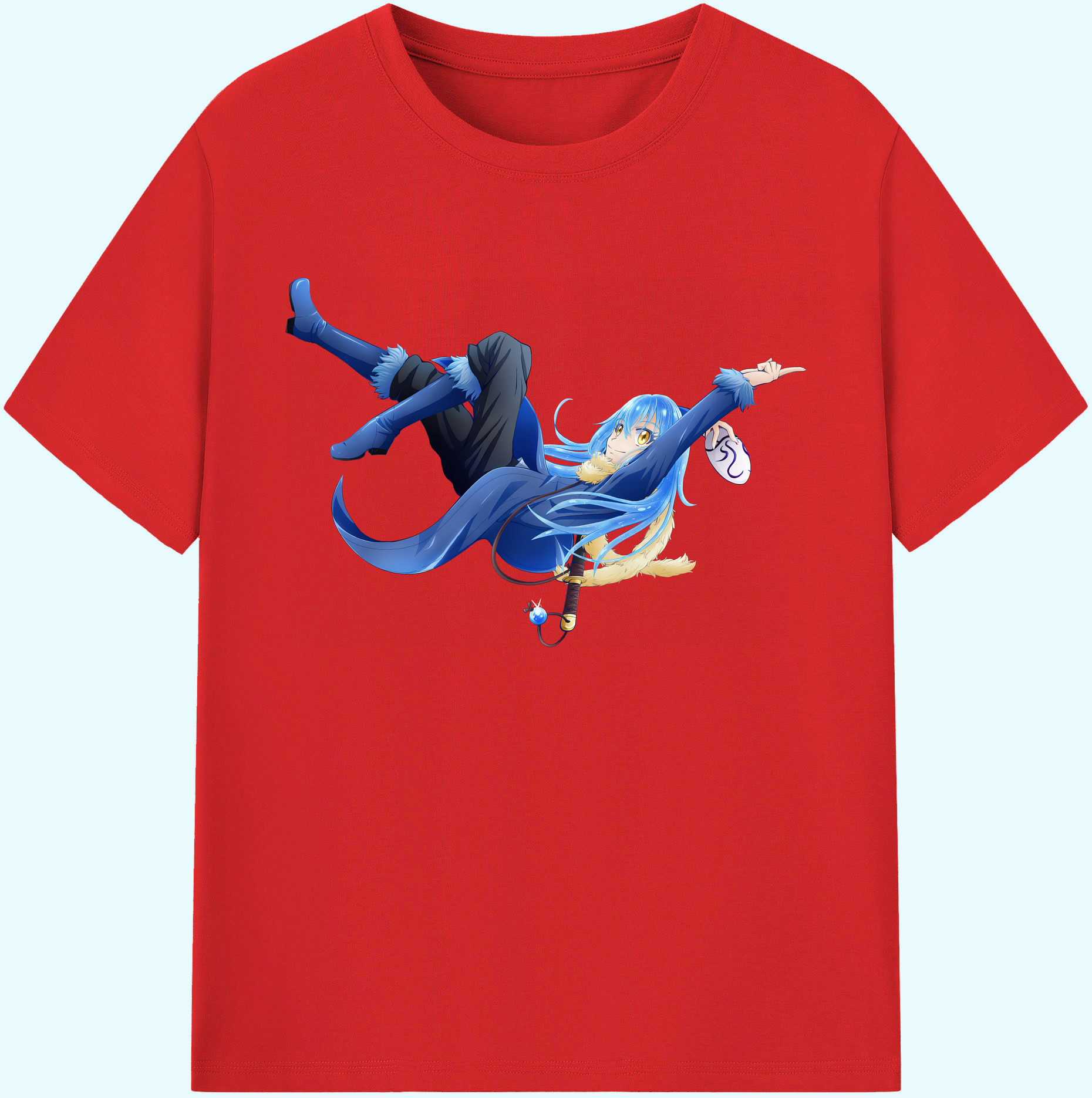 （画像用） 転スラ Regarding Reincarnated to Slime 綿100％ メンズ半袖Tシャツ｜肌触りやわらか＆通気性
