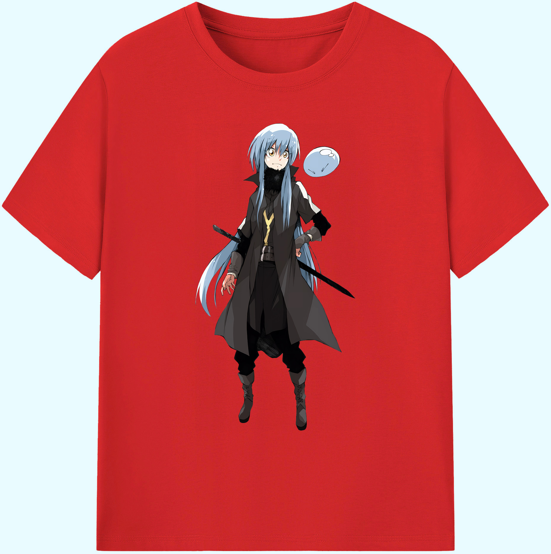 （画像用） 転スラ Regarding Reincarnated to Slime 綿100％ メンズ半袖Tシャツ｜肌触りやわらか＆通気性