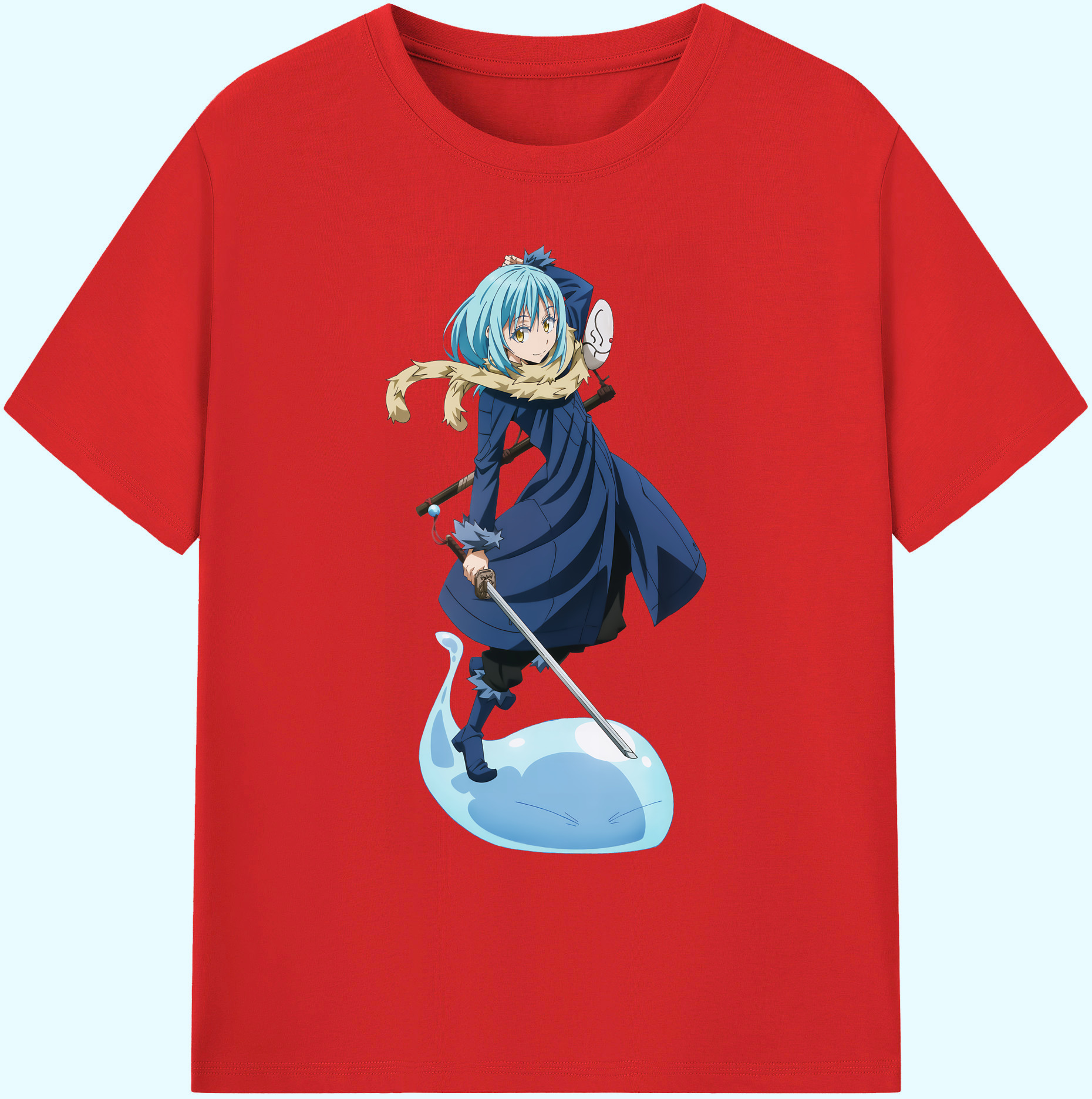 （画像用） 転スラ Regarding Reincarnated to Slime 綿100％ メンズ半袖Tシャツ｜肌触りやわらか＆通気性