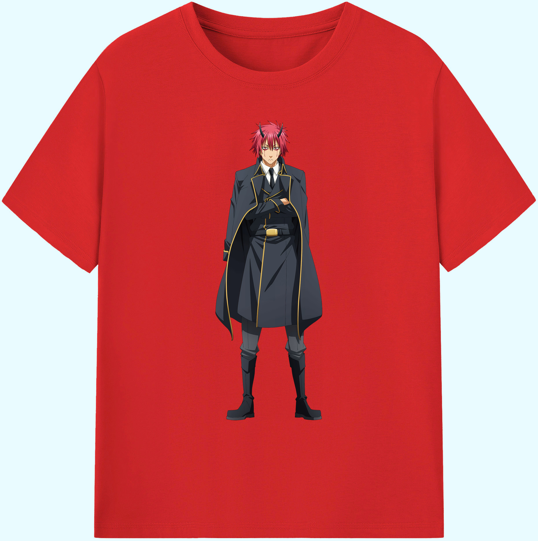 （画像用） 転スラ Regarding Reincarnated to Slime 綿100％ メンズ半袖Tシャツ｜肌触りやわらか＆通気性