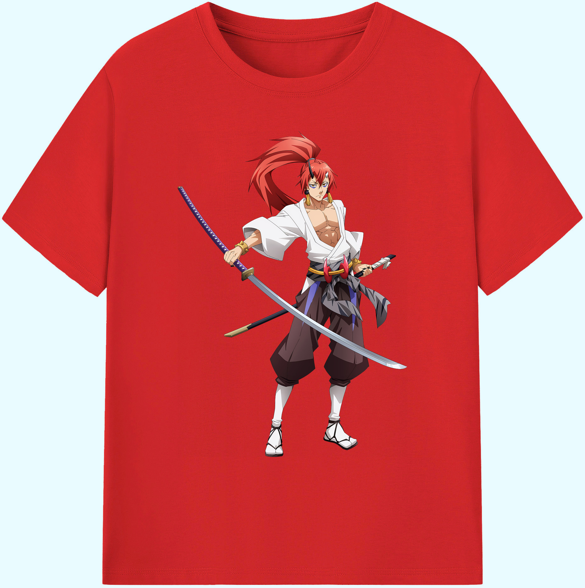 （画像用） 転スラ Regarding Reincarnated to Slime 綿100％ メンズ半袖Tシャツ｜肌触りやわらか＆通気性