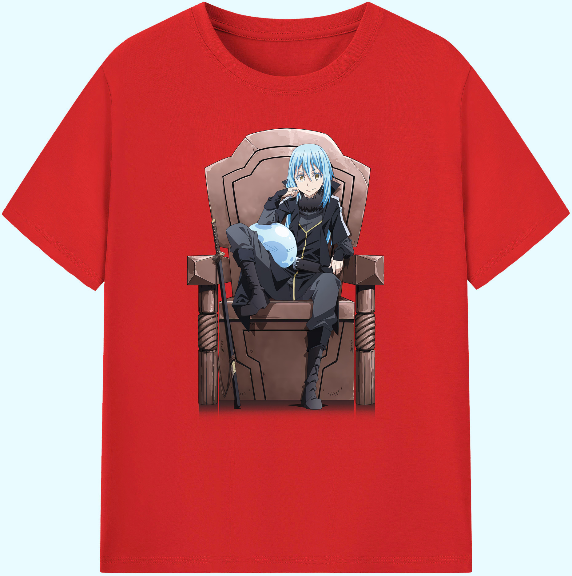 （画像用） 転スラ Regarding Reincarnated to Slime 綿100％ メンズ半袖Tシャツ｜肌触りやわらか＆通気性