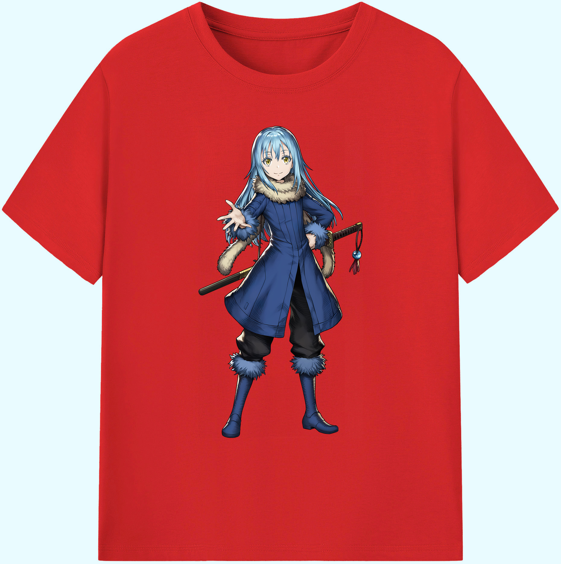 （画像用） 転スラ Regarding Reincarnated to Slime 綿100％ メンズ半袖Tシャツ｜肌触りやわらか＆通気性