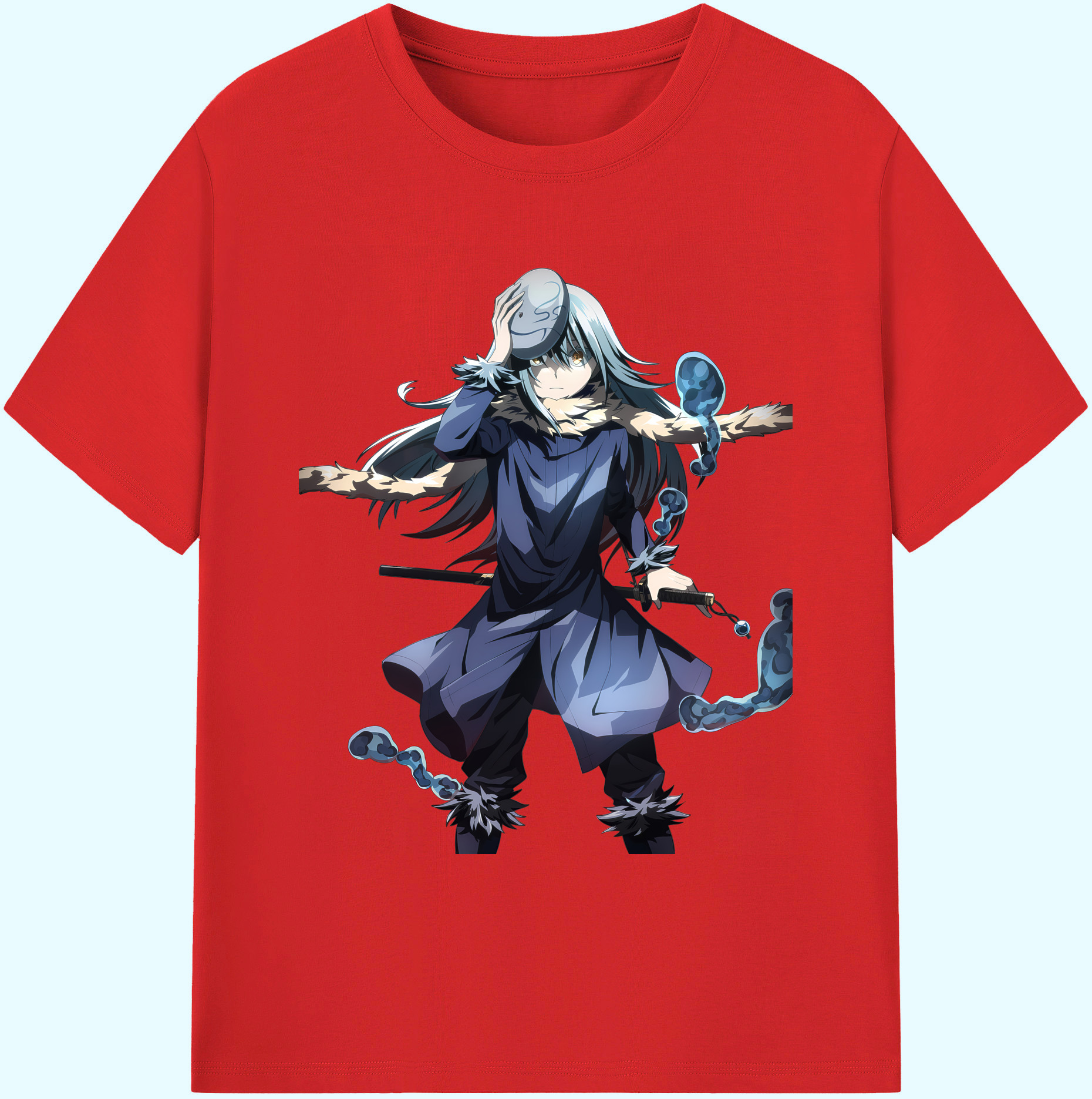 （画像用） 転スラ Regarding Reincarnated to Slime 綿100％ メンズ半袖Tシャツ｜肌触りやわらか＆通気性