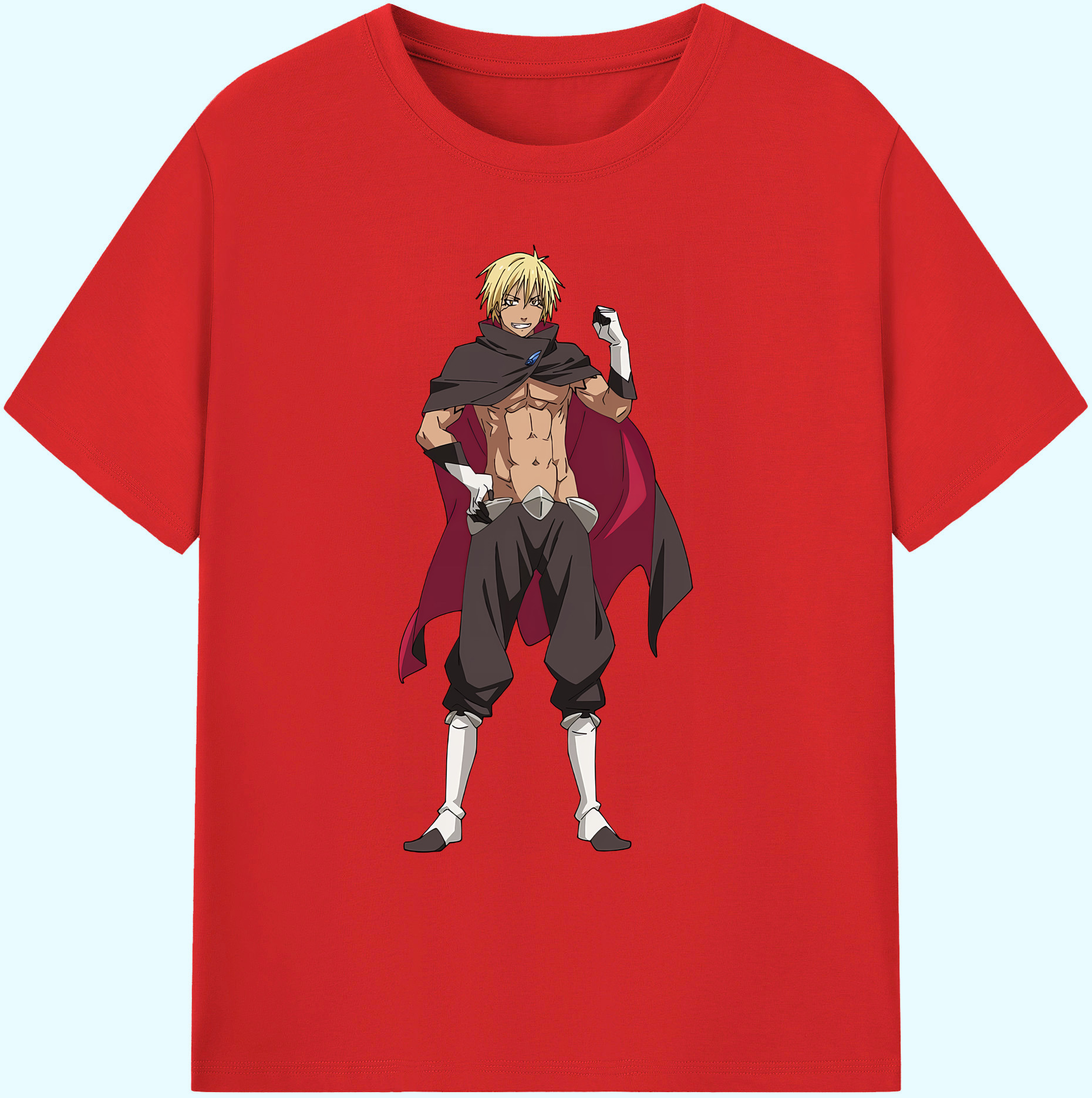 （画像用） 転スラ Regarding Reincarnated to Slime 綿100％ メンズ半袖Tシャツ｜肌触りやわらか＆通気性
