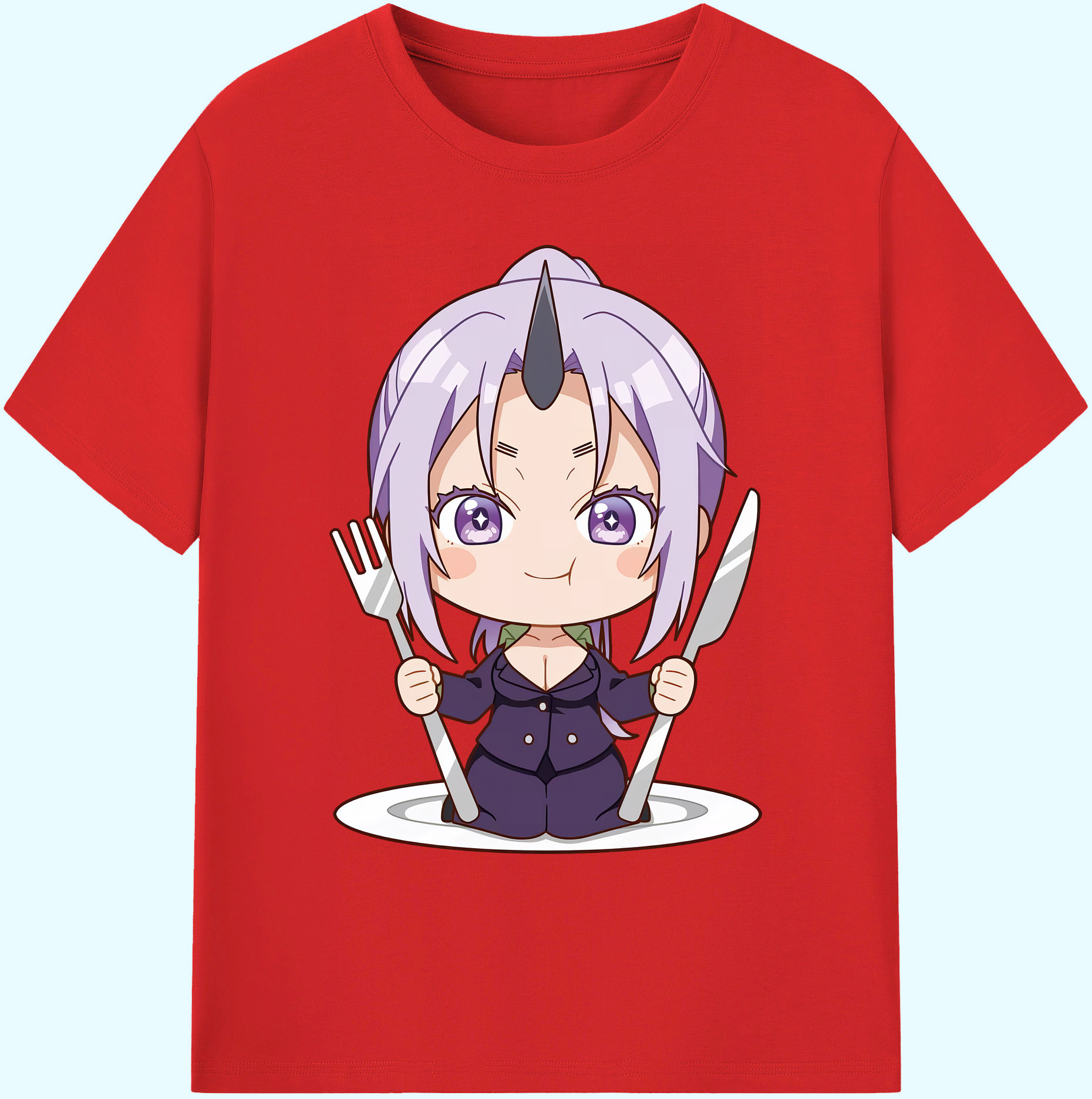 （画像用） 転スラ Regarding Reincarnated to Slime 綿100％ メンズ半袖Tシャツ｜肌触りやわらか＆通気性