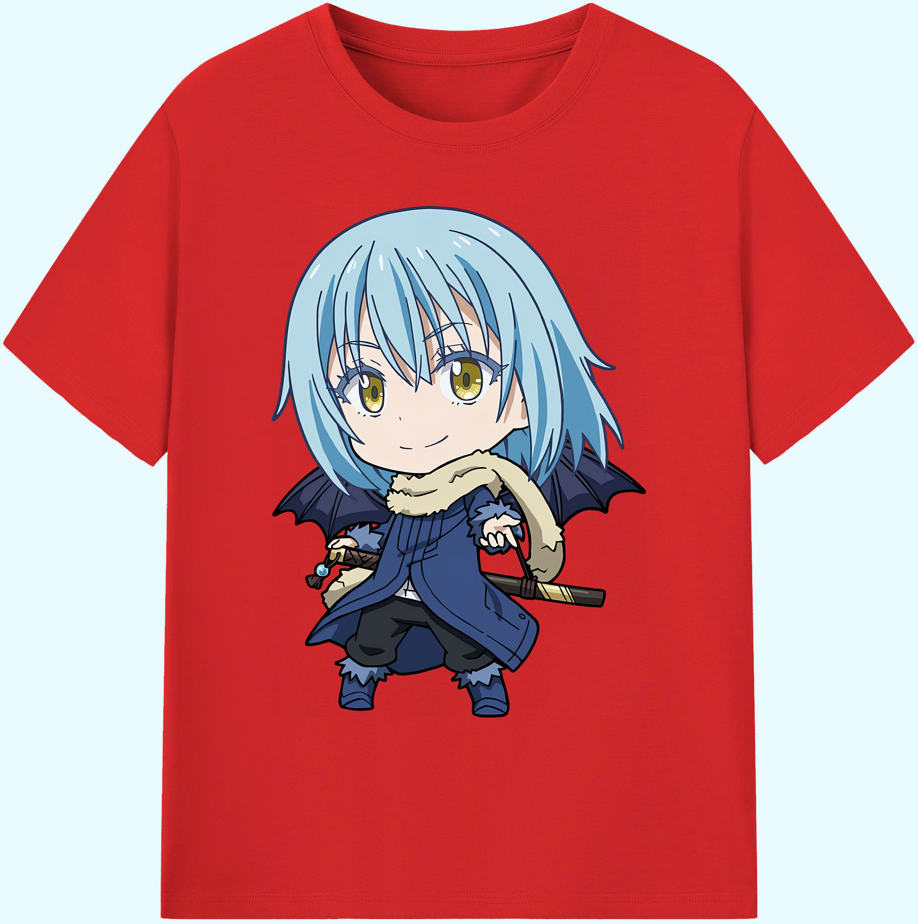 （画像用） 転スラ Regarding Reincarnated to Slime 綿100％ メンズ半袖Tシャツ｜肌触りやわらか＆通気性