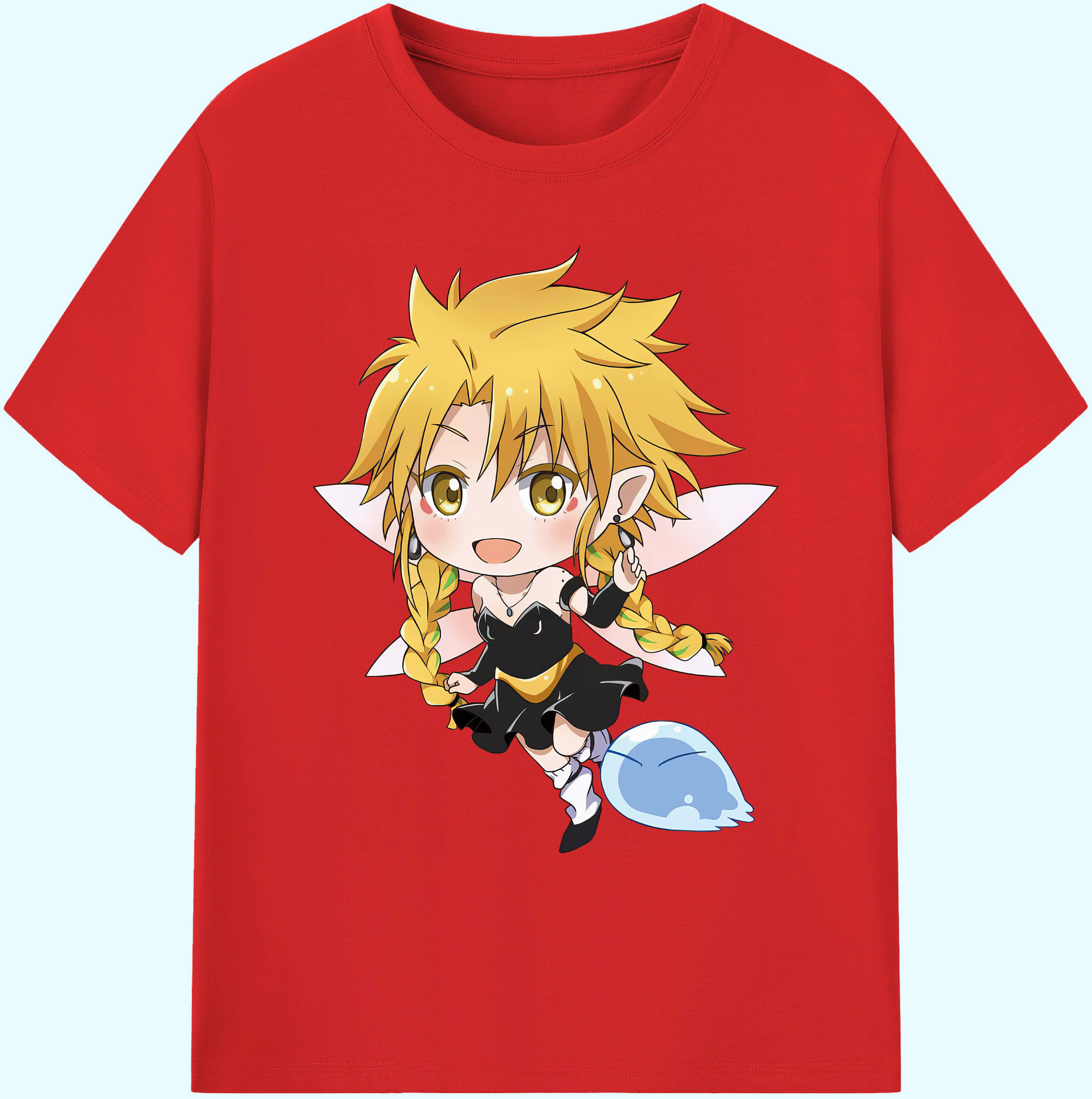 （画像用） 転スラ Regarding Reincarnated to Slime 綿100％ メンズ半袖Tシャツ｜肌触りやわらか＆通気性