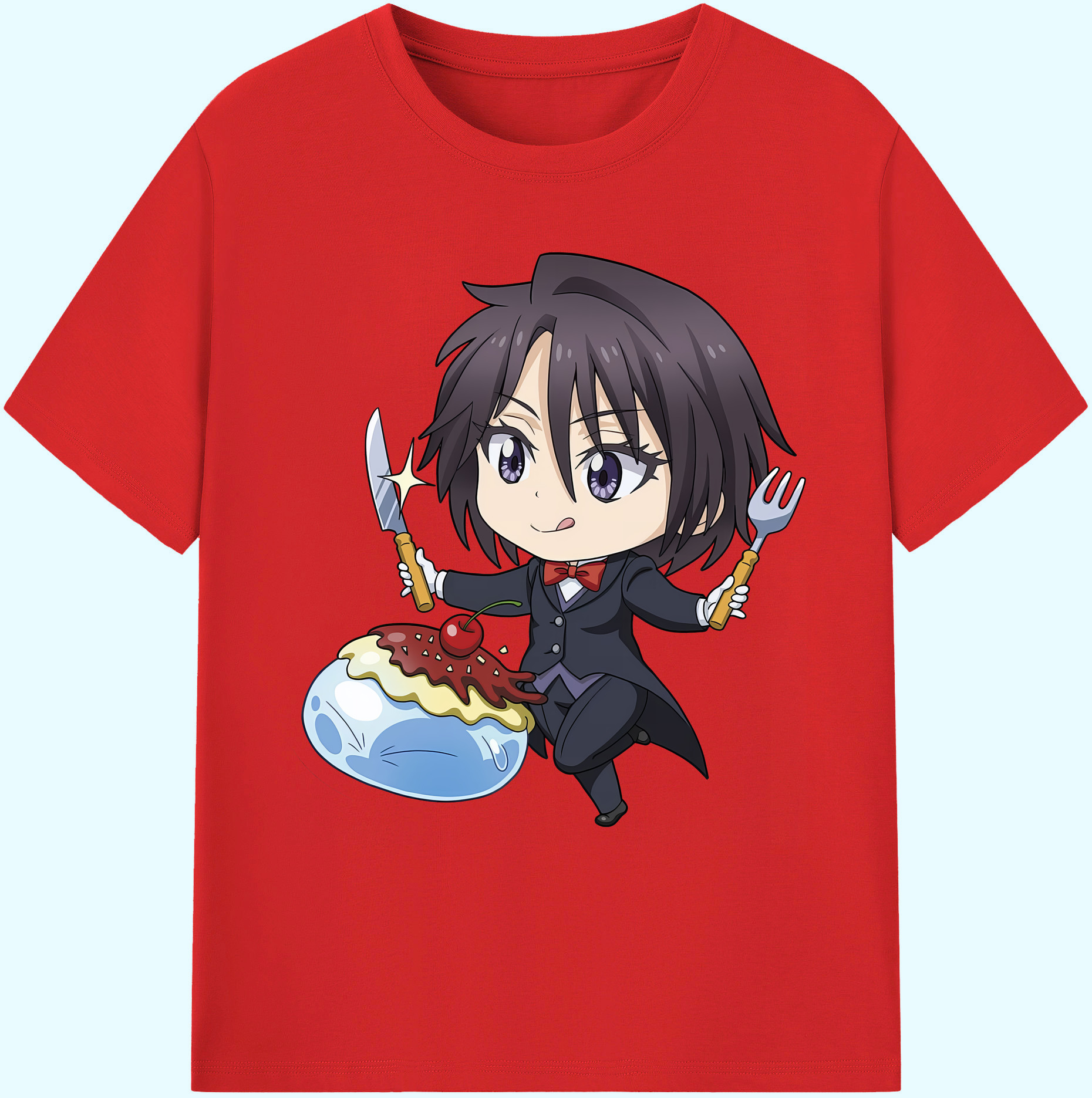 （画像用） 転スラ Regarding Reincarnated to Slime 綿100％ メンズ半袖Tシャツ｜肌触りやわらか＆通気性
