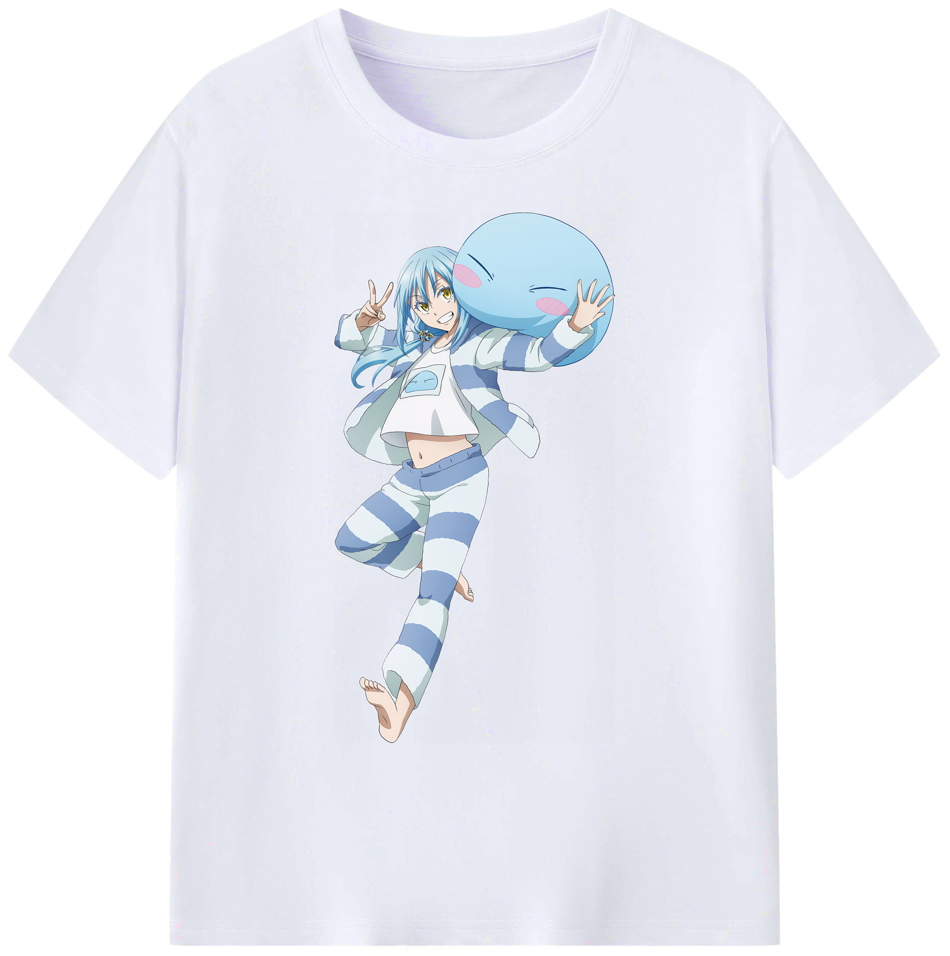 （画像用） 転スラ Regarding Reincarnated to Slime 綿100％ メンズ半袖Tシャツ｜肌触りやわらか＆通気性