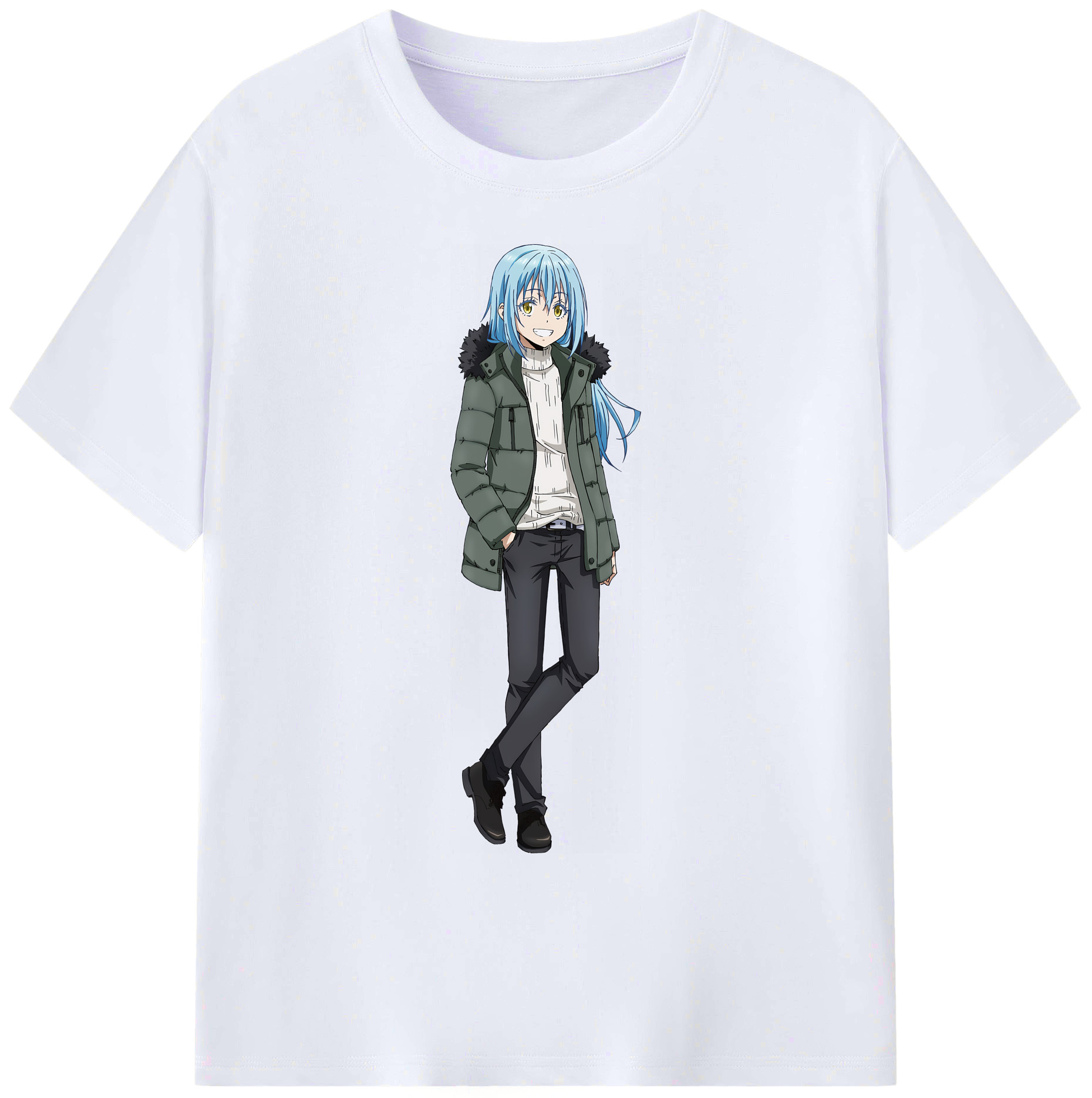 （画像用） 転スラ Regarding Reincarnated to Slime 綿100％ メンズ半袖Tシャツ｜肌触りやわらか＆通気性