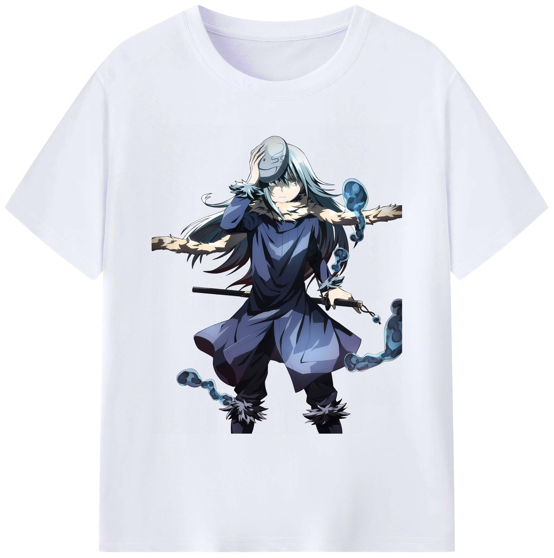 （画像用） 転スラ Regarding Reincarnated to Slime 綿100％ メンズ半袖Tシャツ｜肌触りやわらか＆通気性