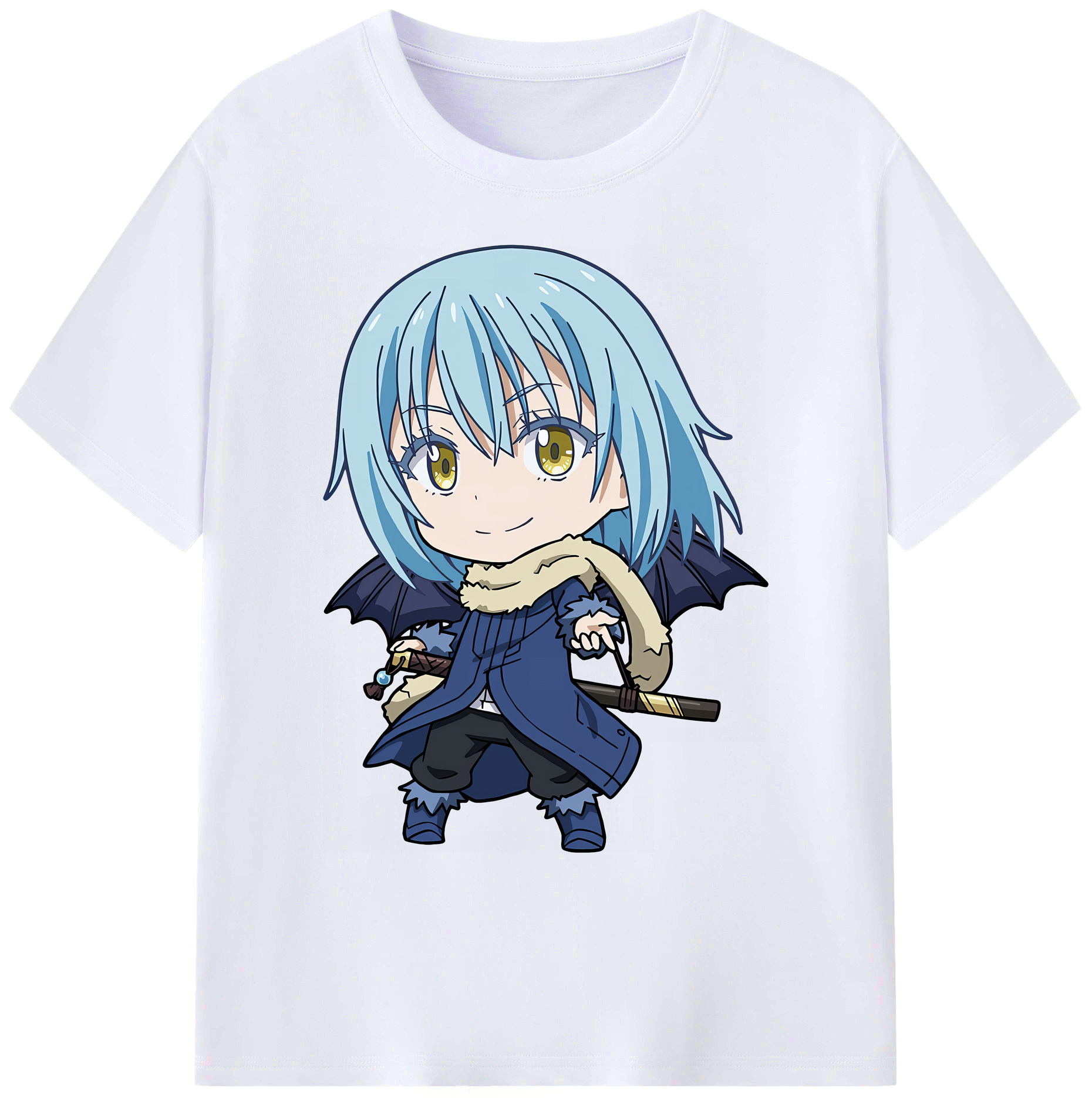 （画像用） 転スラ Regarding Reincarnated to Slime 綿100％ メンズ半袖Tシャツ｜肌触りやわらか＆通気性