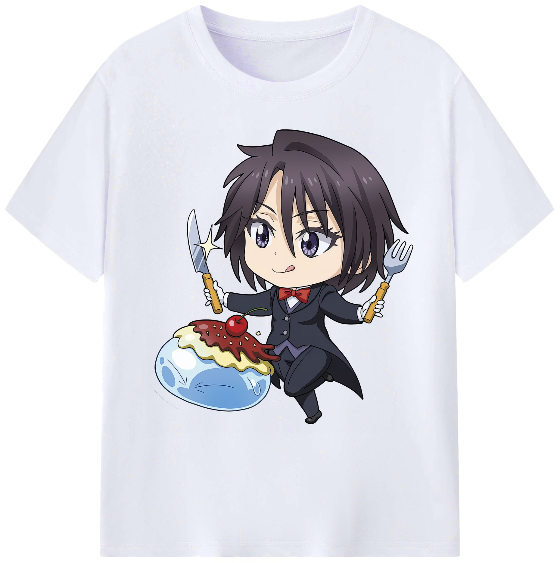 （画像用） 転スラ Regarding Reincarnated to Slime 綿100％ メンズ半袖Tシャツ｜肌触りやわらか＆通気性