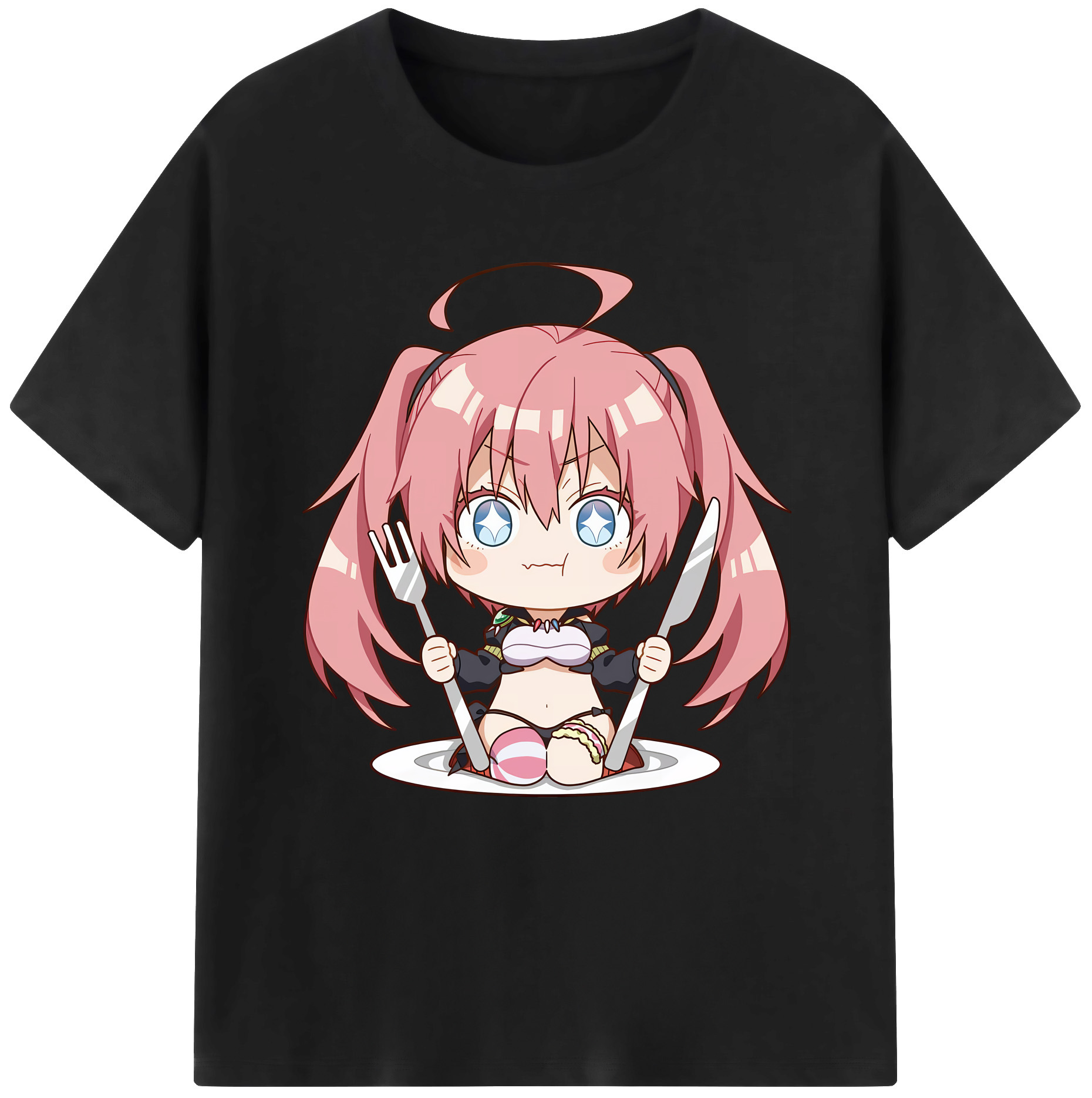 （画像用） 転スラ Regarding Reincarnated to Slime レディースカジュアルプリントTシャツ（綿100％）