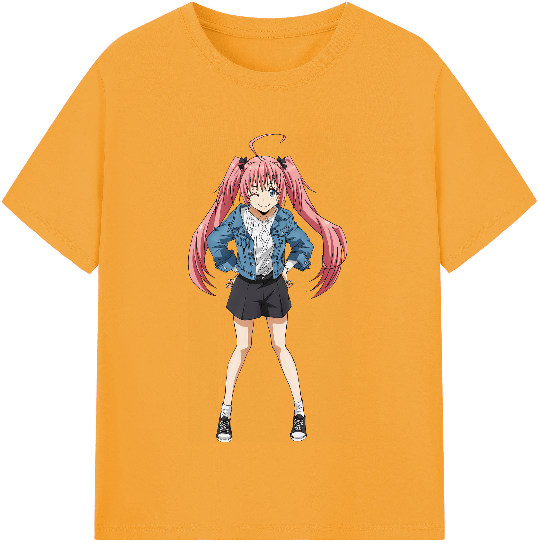 （画像用） 転スラ Regarding Reincarnated to Slime レディースカジュアルプリントTシャツ（綿100％）