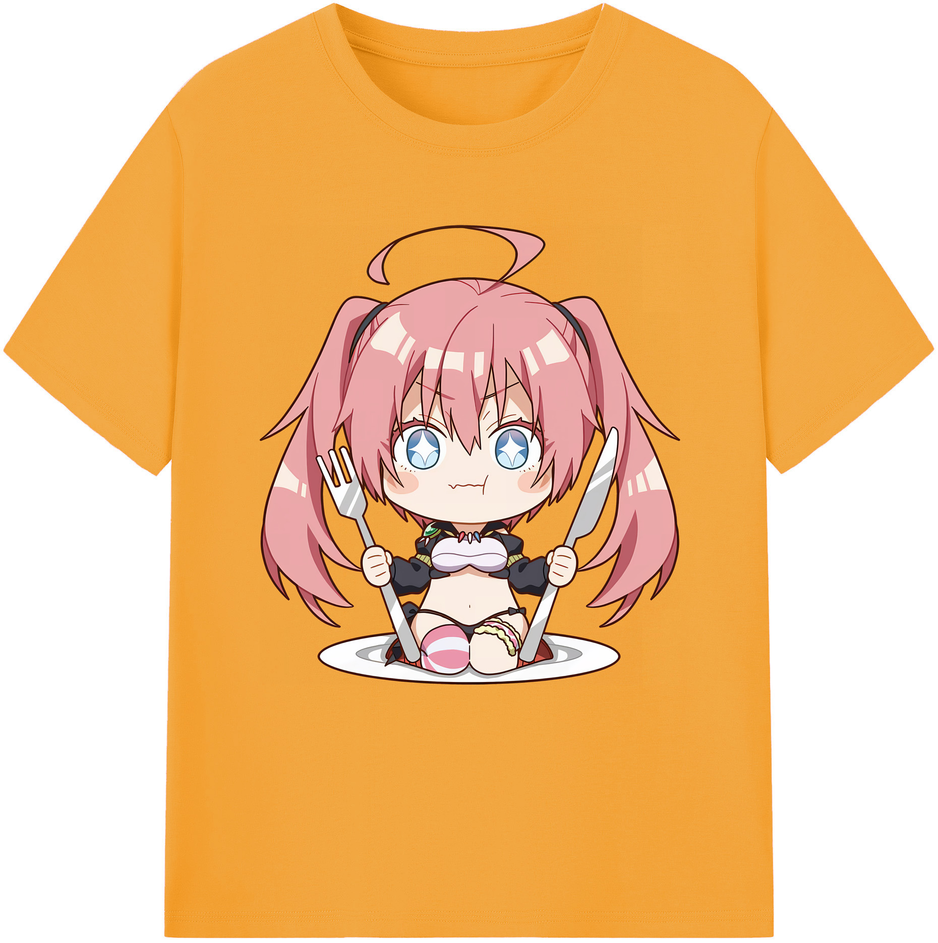 （画像用） 転スラ Regarding Reincarnated to Slime レディースカジュアルプリントTシャツ（綿100％）