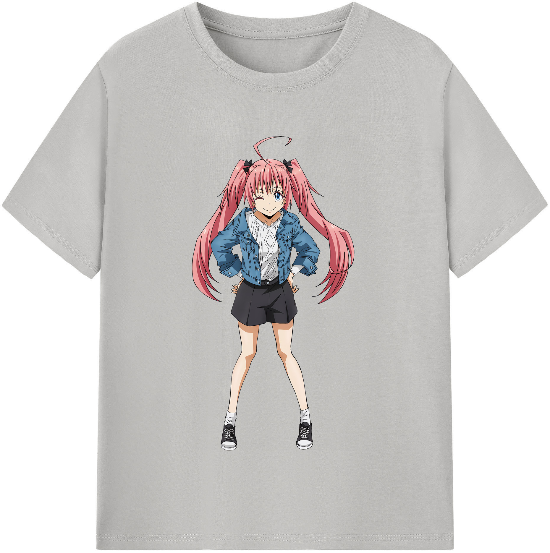 （画像用） 転スラ Regarding Reincarnated to Slime レディースカジュアルプリントTシャツ（綿100％）