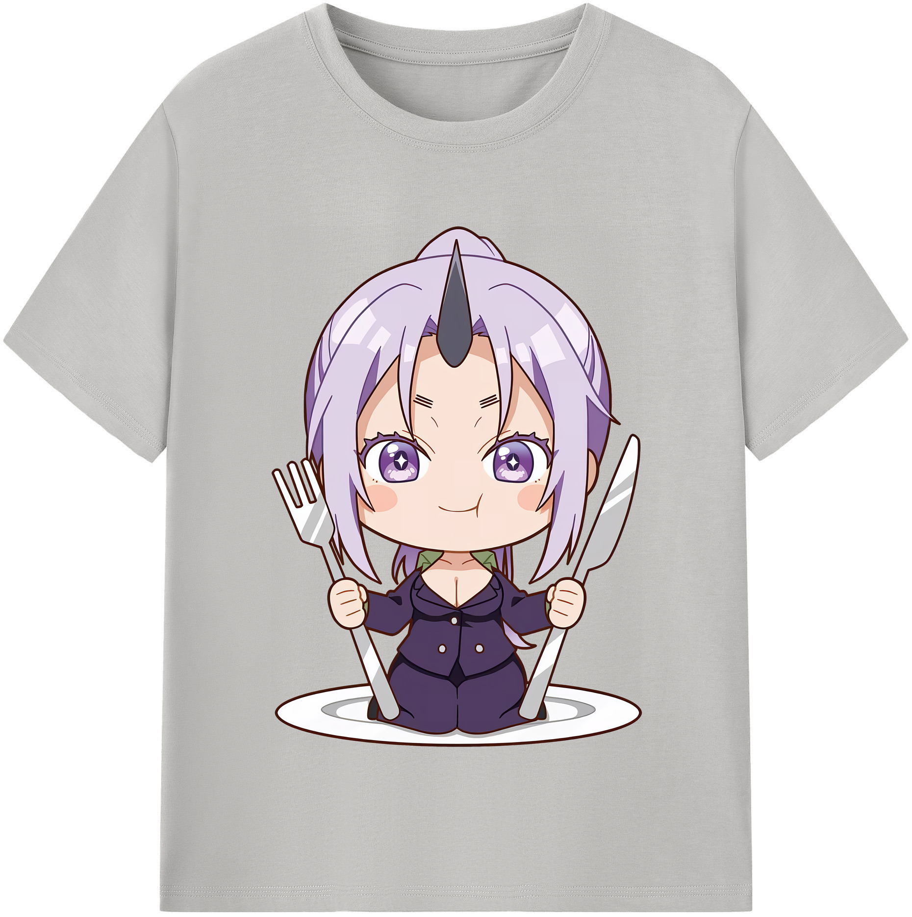 （画像用） 転スラ Regarding Reincarnated to Slime レディースカジュアルプリントTシャツ（綿100％）