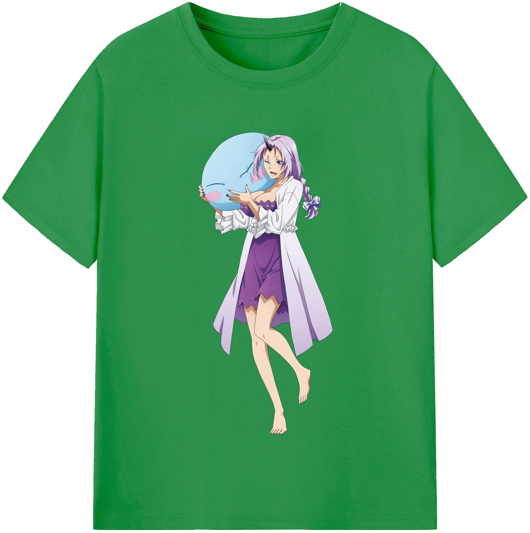 （画像用） 転スラ Regarding Reincarnated to Slime レディースカジュアルプリントTシャツ（綿100％）