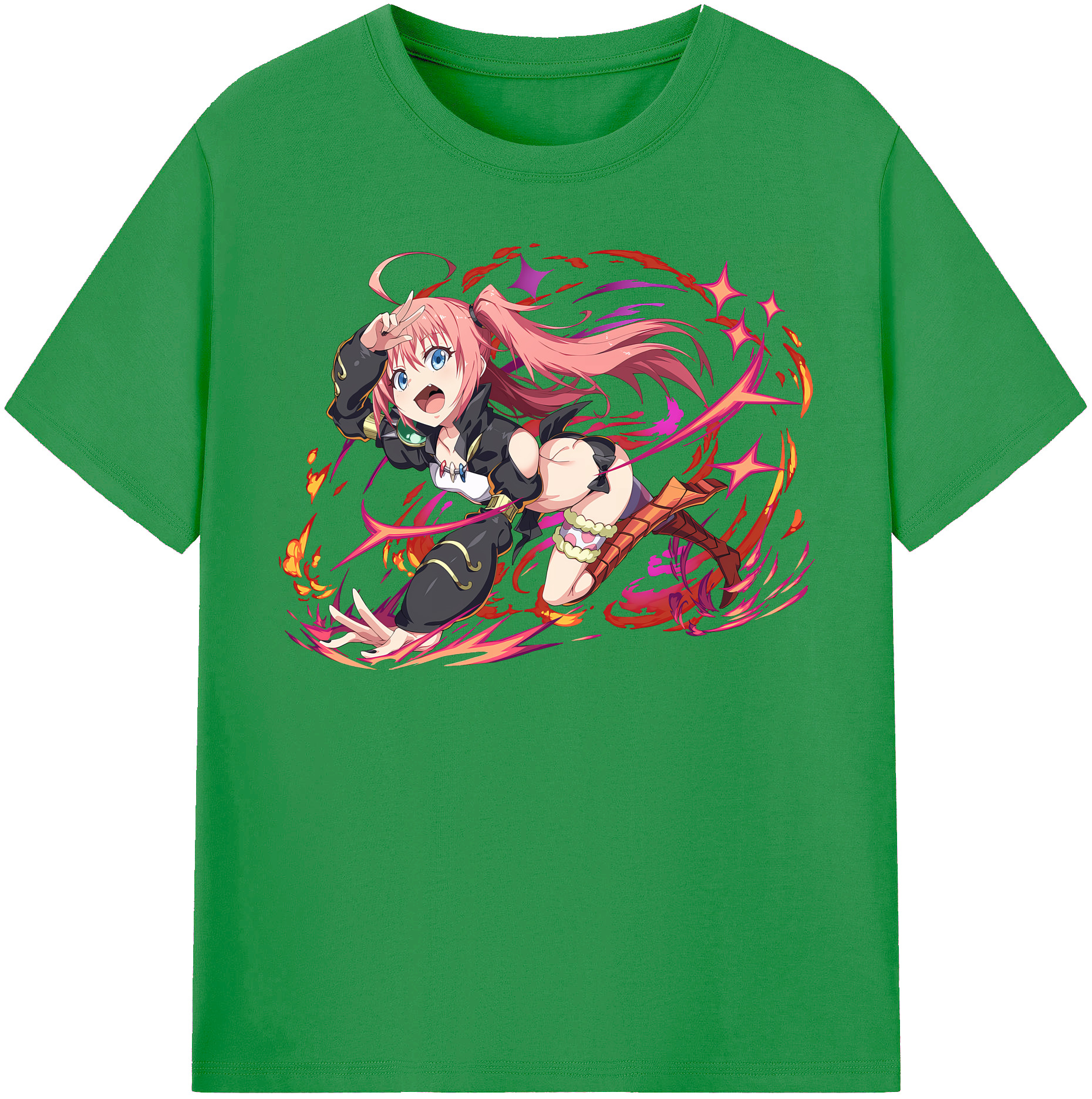 （画像用） 転スラ Regarding Reincarnated to Slime レディースカジュアルプリントTシャツ（綿100％）