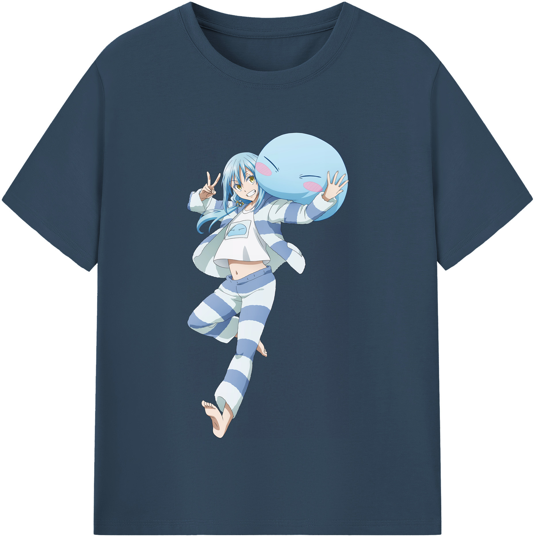 （画像用） 転スラ Regarding Reincarnated to Slime レディースカジュアルプリントTシャツ（綿100％）
