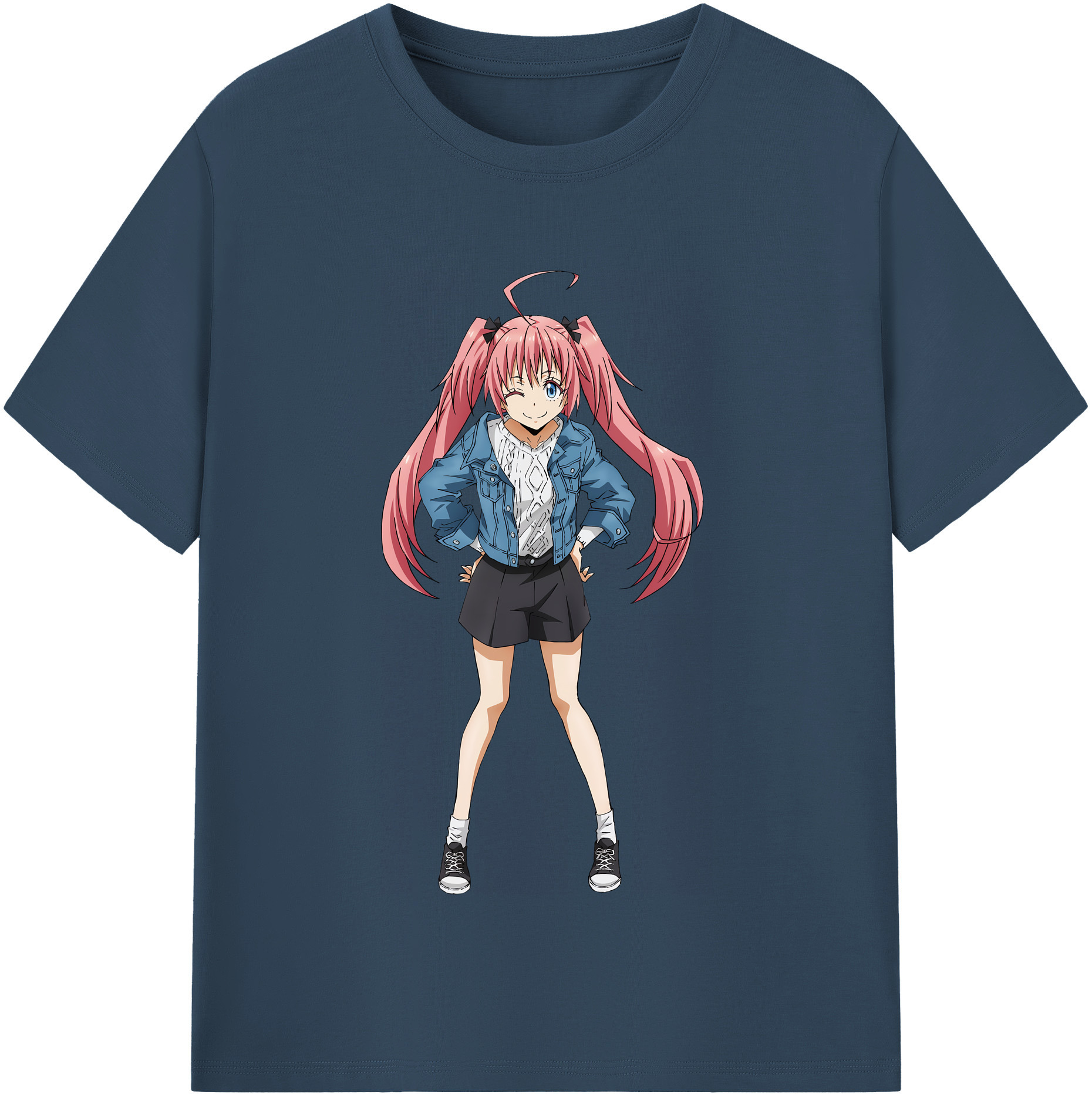 （画像用） 転スラ Regarding Reincarnated to Slime レディースカジュアルプリントTシャツ（綿100％）