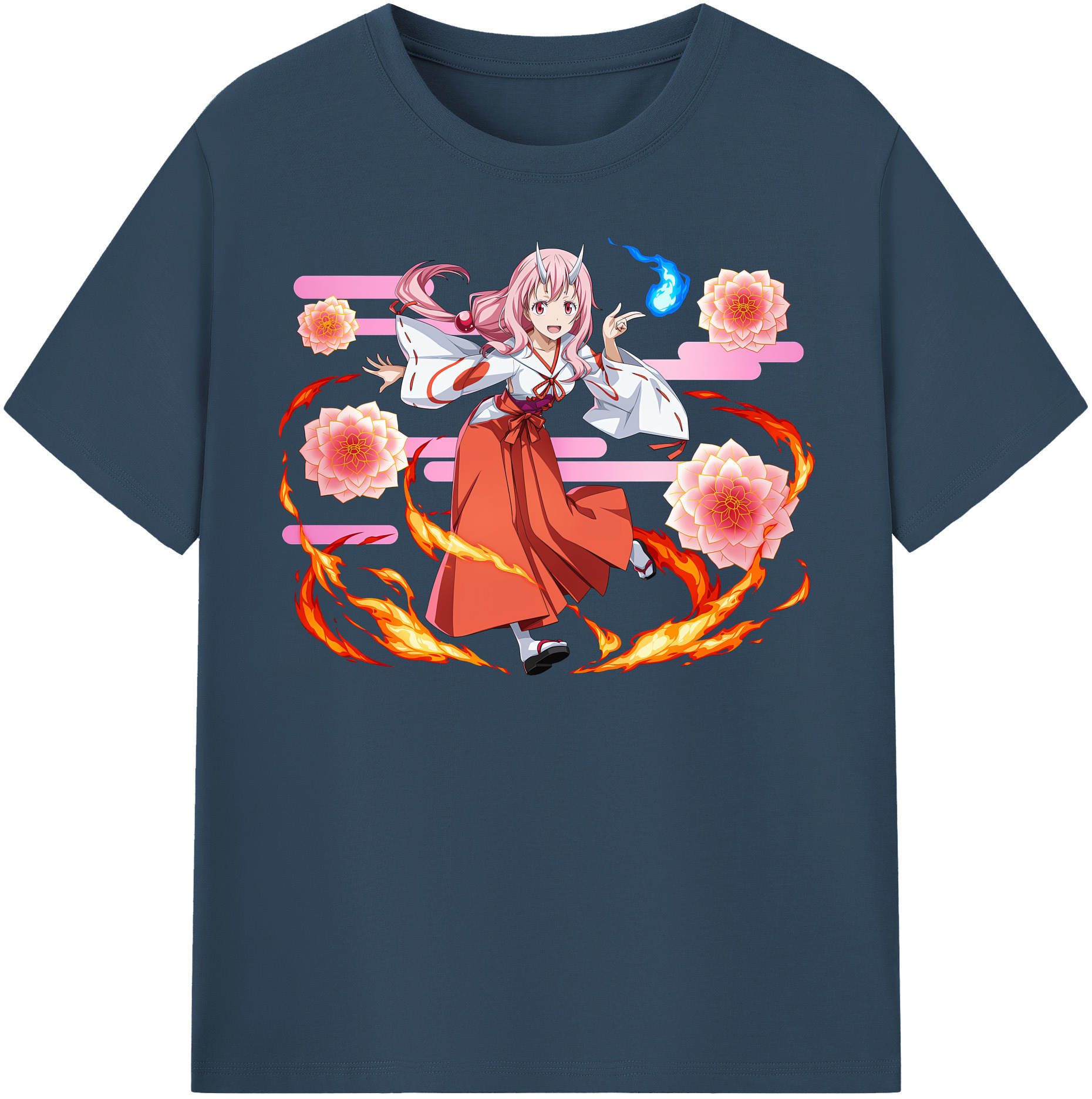 （画像用） 転スラ Regarding Reincarnated to Slime レディースカジュアルプリントTシャツ（綿100％）