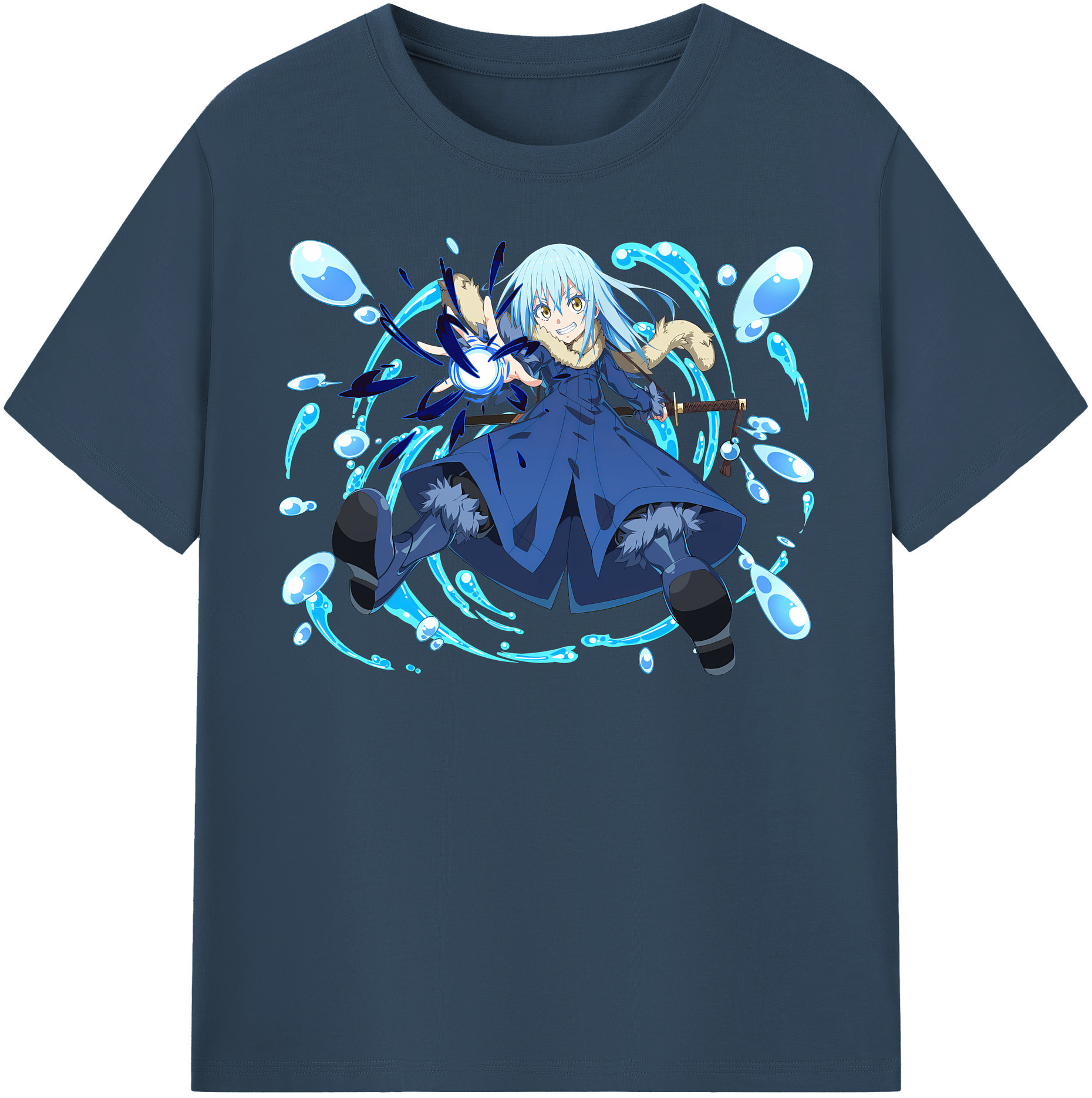 （画像用） 転スラ Regarding Reincarnated to Slime レディースカジュアルプリントTシャツ（綿100％）