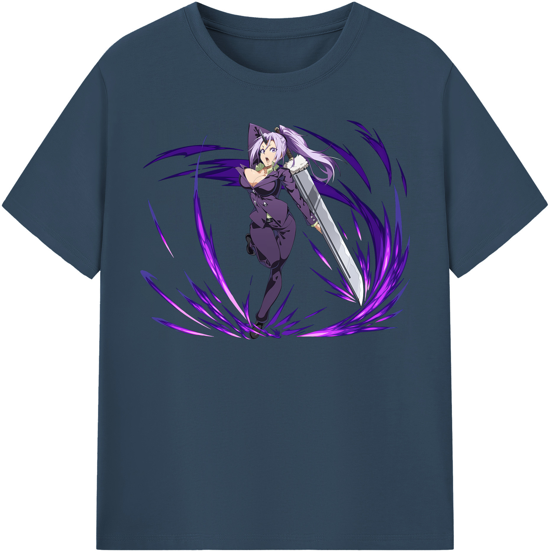 （画像用） 転スラ Regarding Reincarnated to Slime レディースカジュアルプリントTシャツ（綿100％）