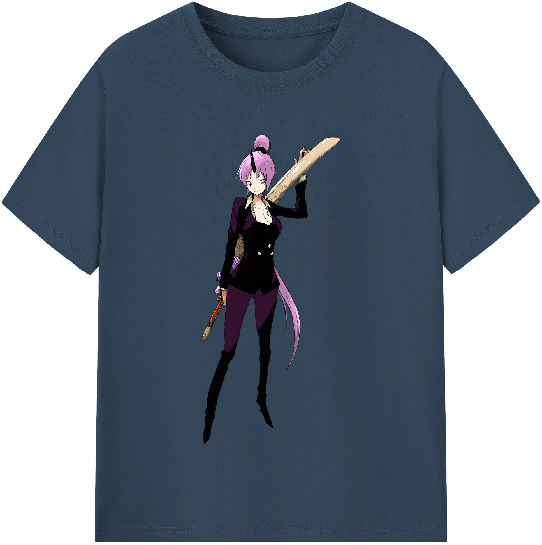 （画像用） 転スラ Regarding Reincarnated to Slime レディースカジュアルプリントTシャツ（綿100％）