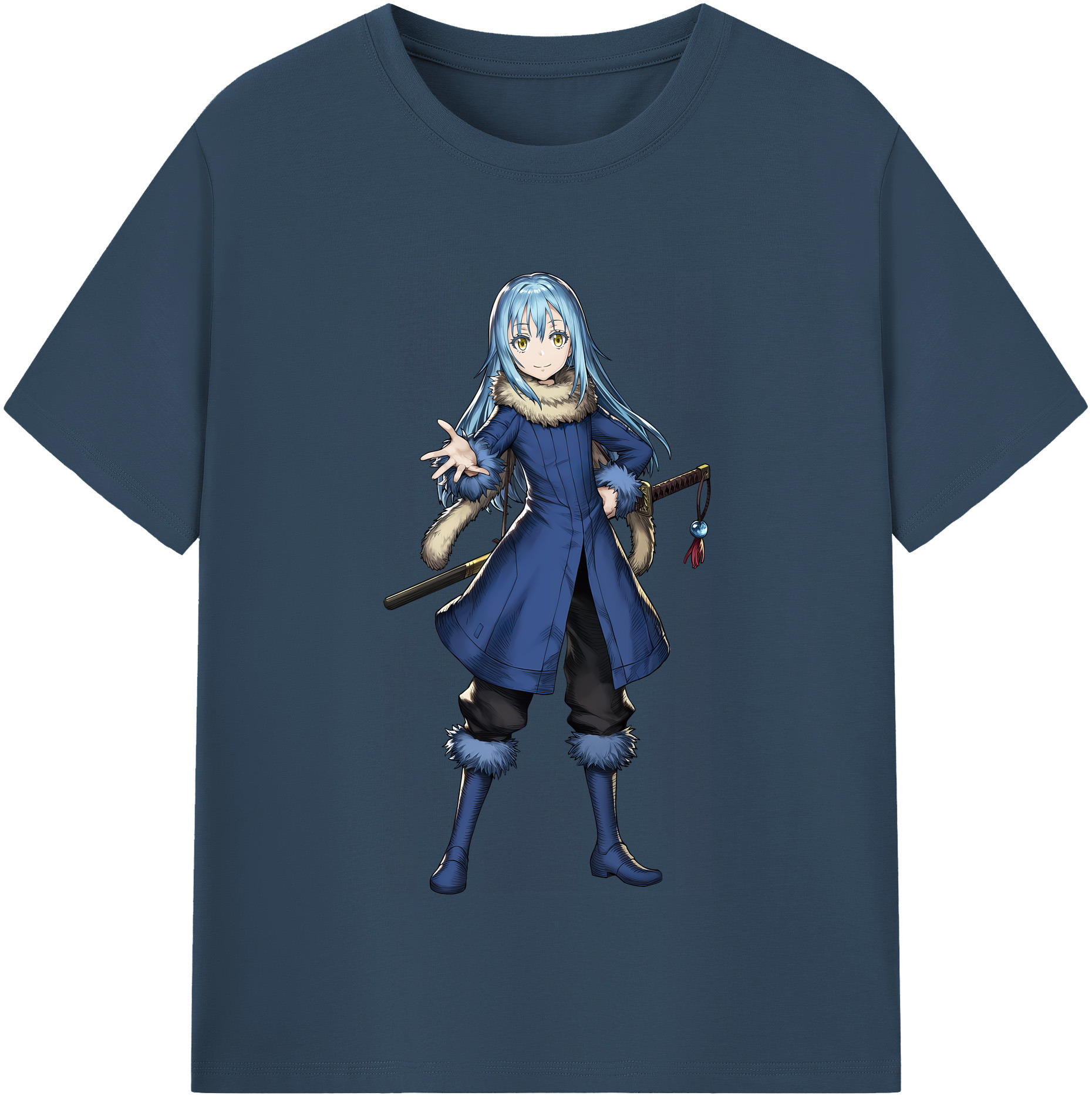 （画像用） 転スラ Regarding Reincarnated to Slime レディースカジュアルプリントTシャツ（綿100％）
