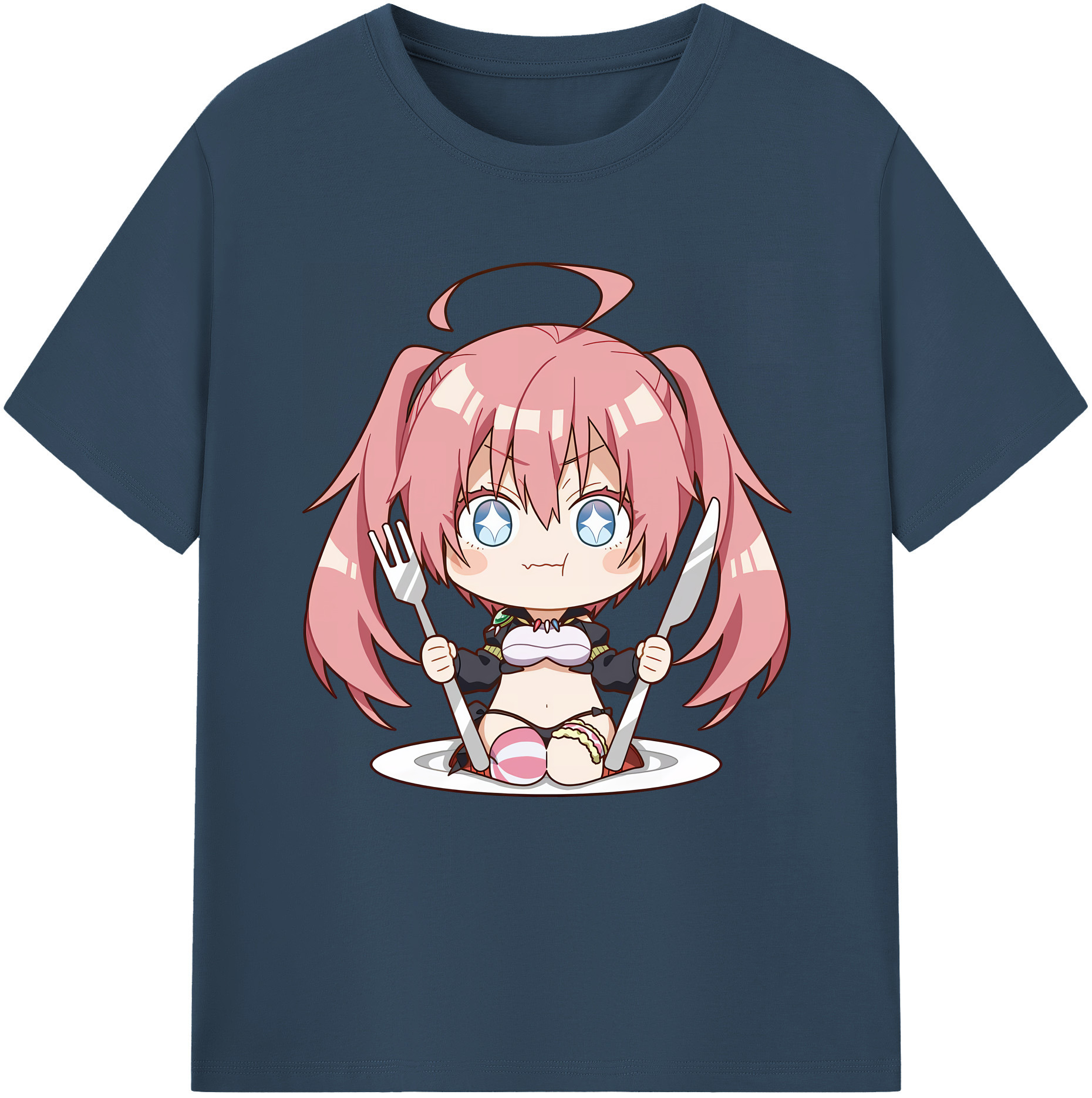 （画像用） 転スラ Regarding Reincarnated to Slime レディースカジュアルプリントTシャツ（綿100％）