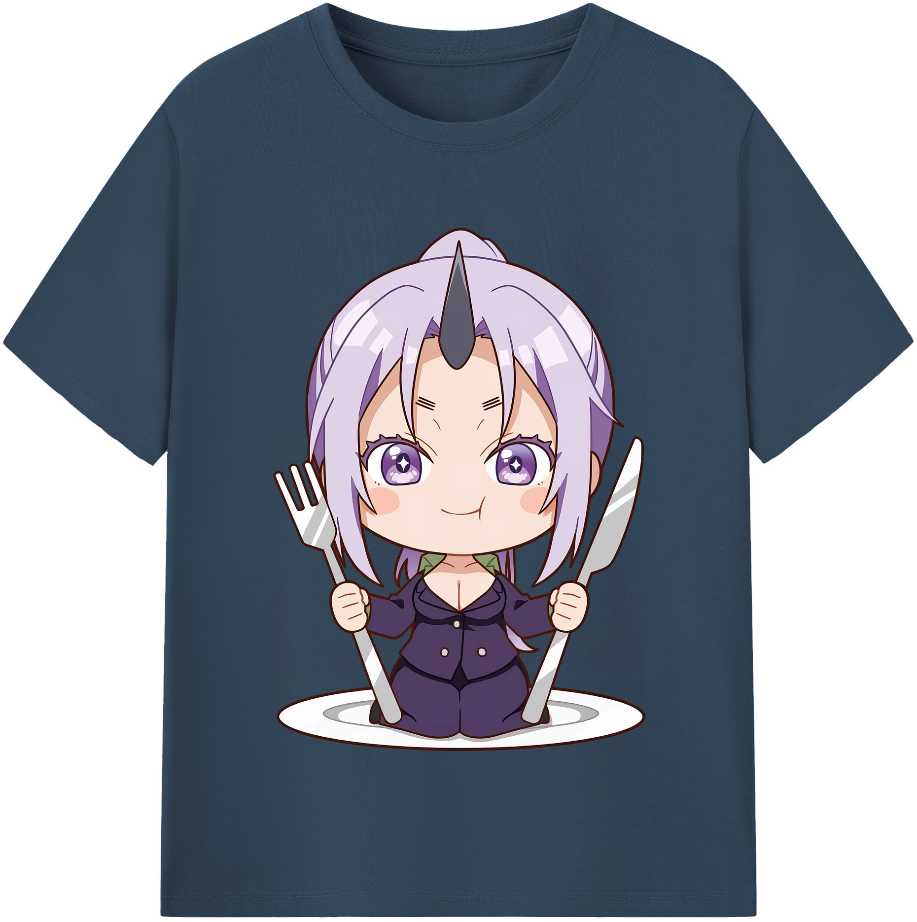 （画像用） 転スラ Regarding Reincarnated to Slime レディースカジュアルプリントTシャツ（綿100％）